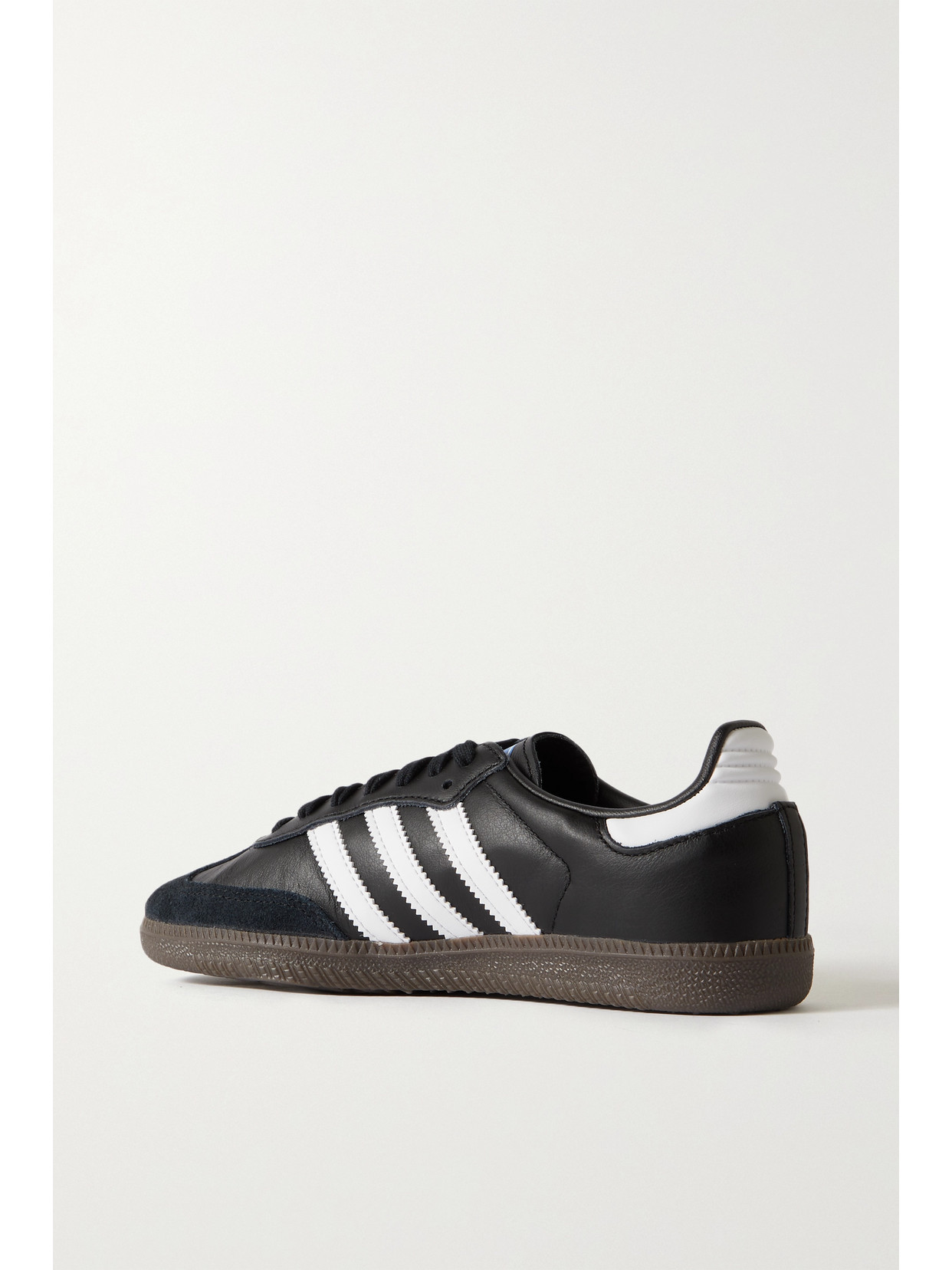 Shop Adidas Originals Samba Og Suede-trimmed Leather Sneakers In Black