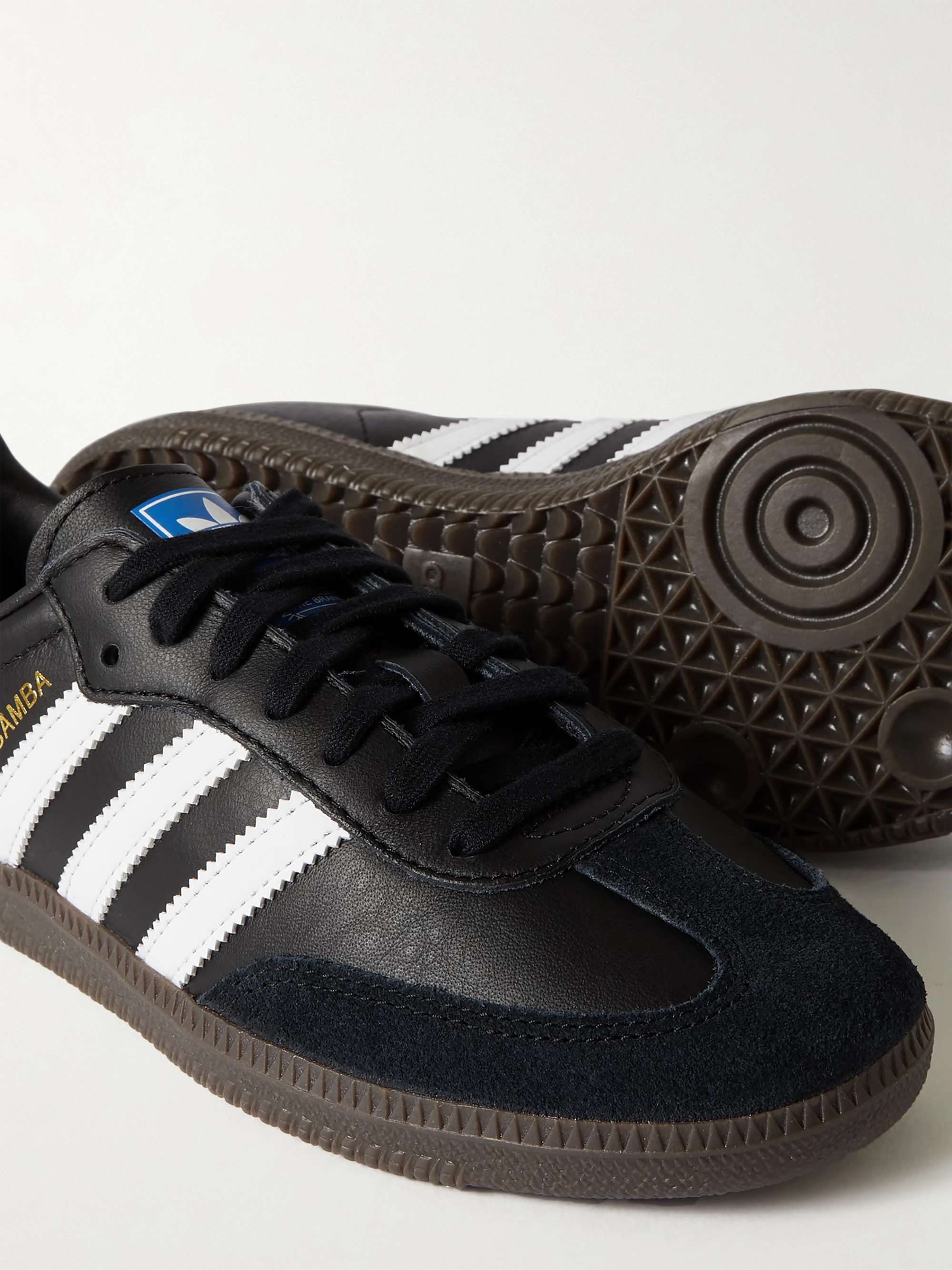 ADIDAS ORIGINALS Samba OG Suede trimmed Leather Sneakers NET A PORTER ADIDAS ORIGINALS Samba OG Suede trimmed Leather Sneakers NET A PORTER