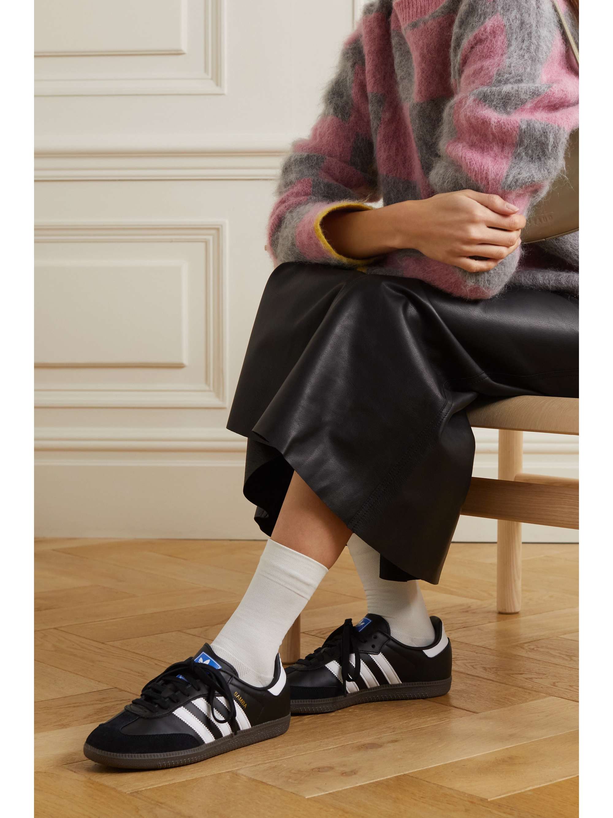 ADIDAS ORIGINALS Samba OG suede-trimmed sneakers | NET-A-PORTER