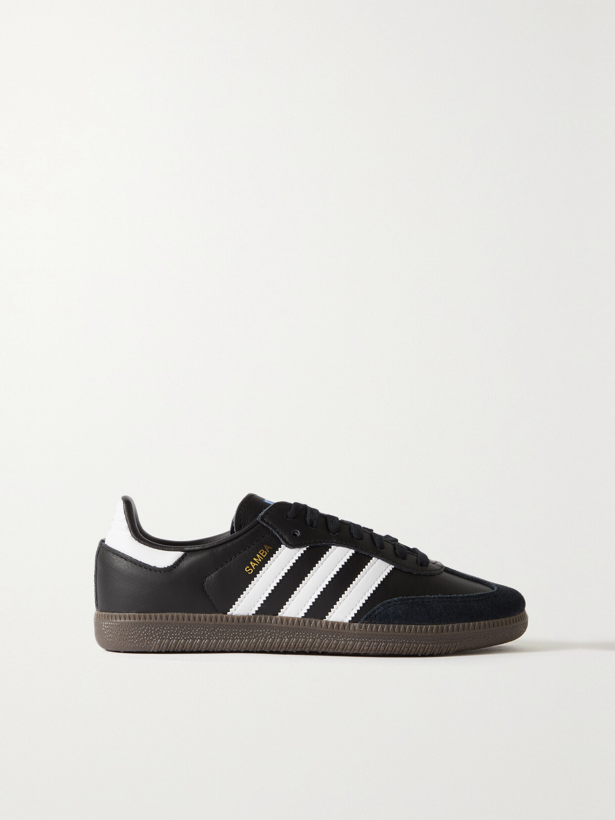 Shop Adidas Originals Samba Og Suede-trimmed Leather Sneakers In Black