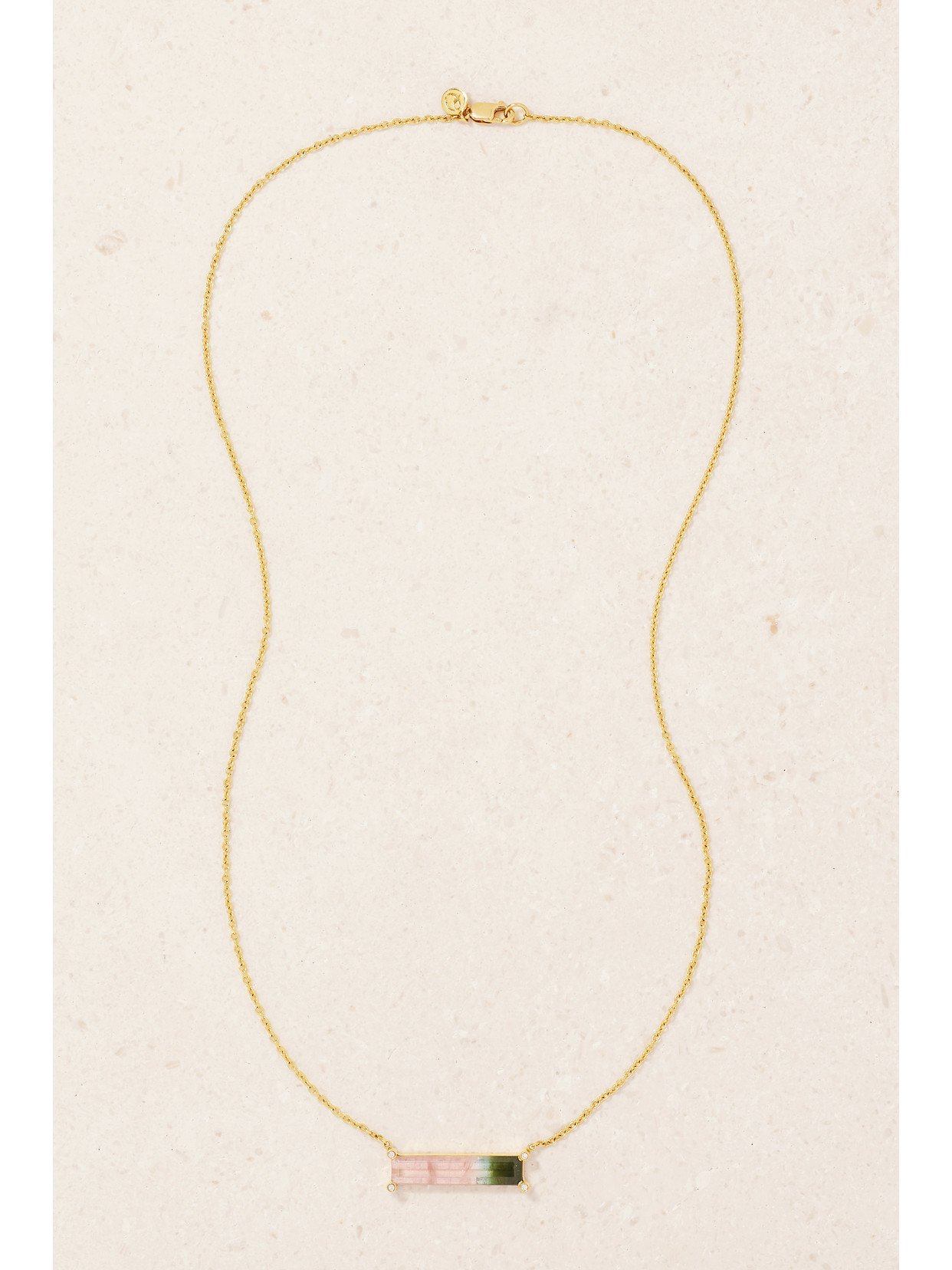 Octavia Elizabeth 18-karat Gold, Tourmaline And Diamond Necklace In Pink