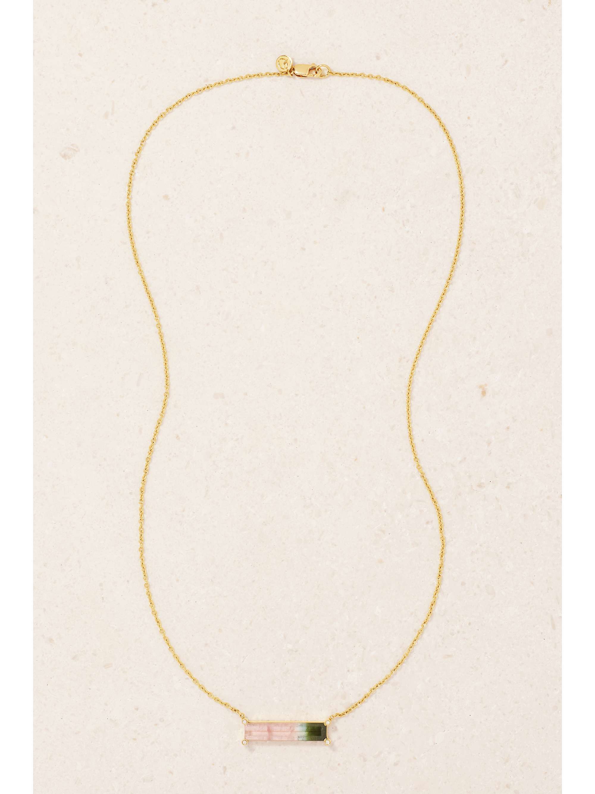 OCTAVIA ELIZABETH 18-karat gold, tourmaline and diamond necklace