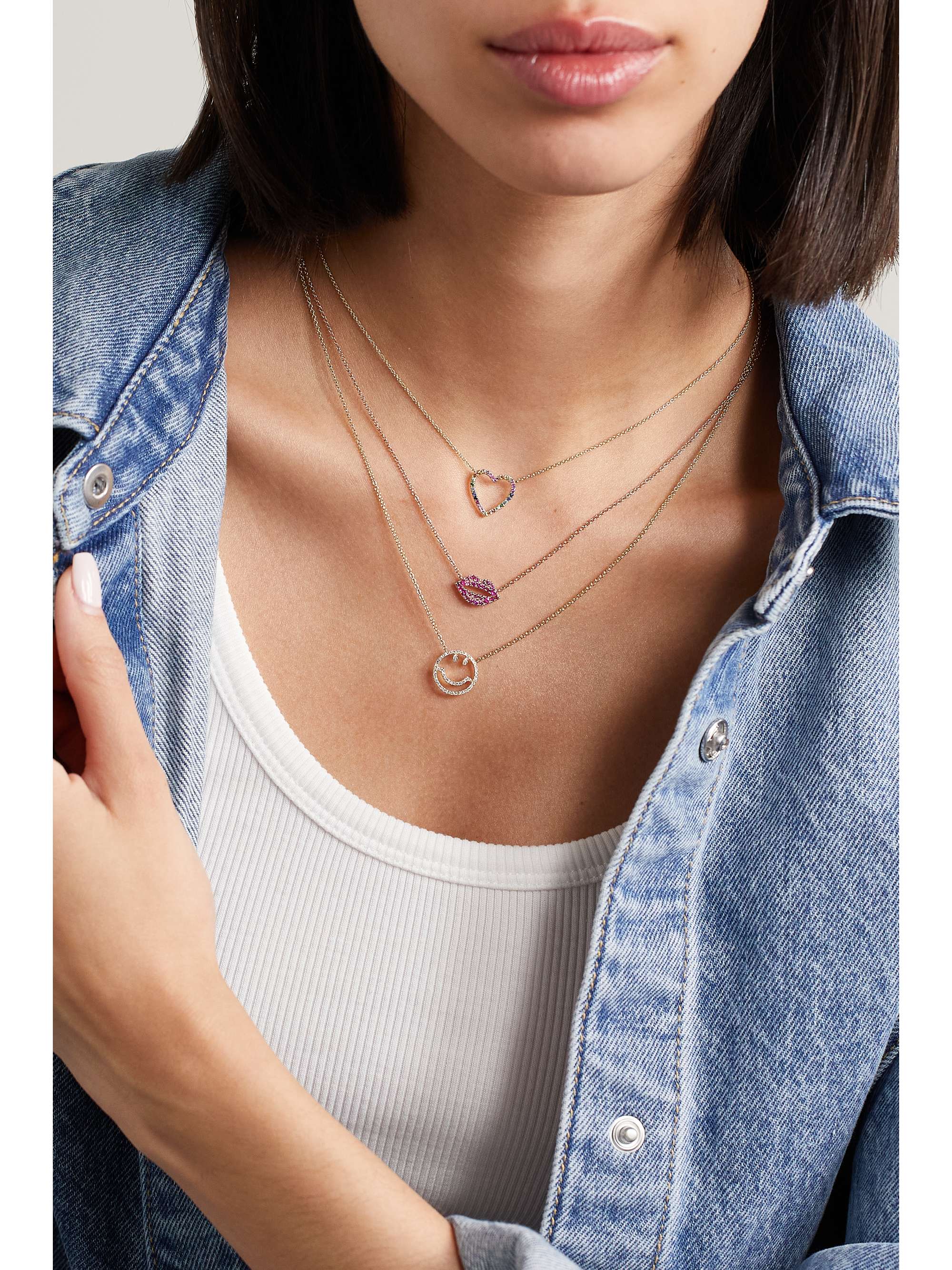 ROXANNE FIRST Collier en or 14 carats (585/1000) et saphirs