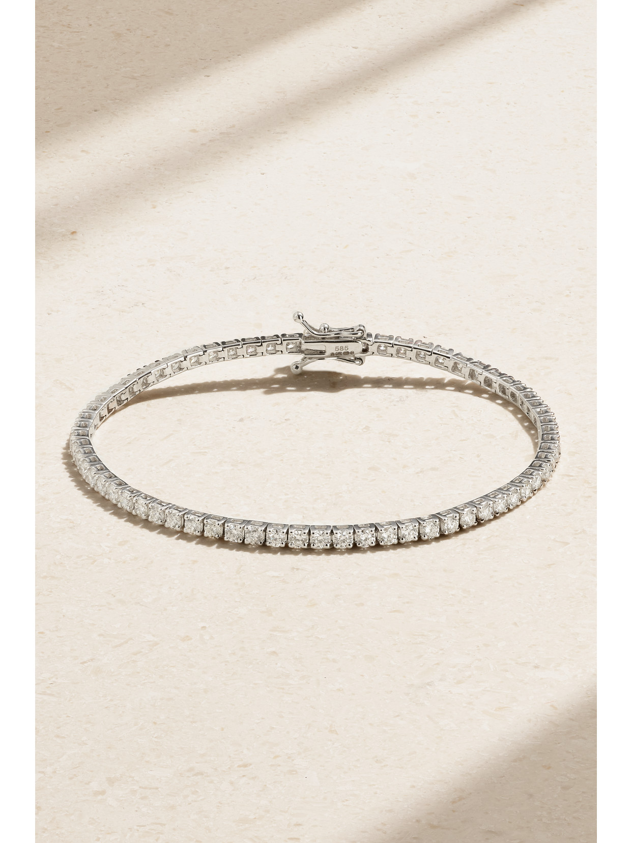 Roxanne First - 14-karat White Gold Diamond Tennis Bracelet - Silver