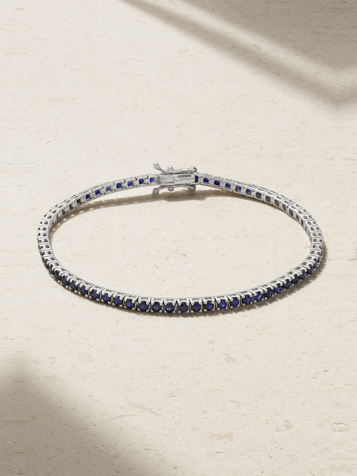 Roxanne First - 14-karat White Gold Sapphire Tennis Bracelet - Blue