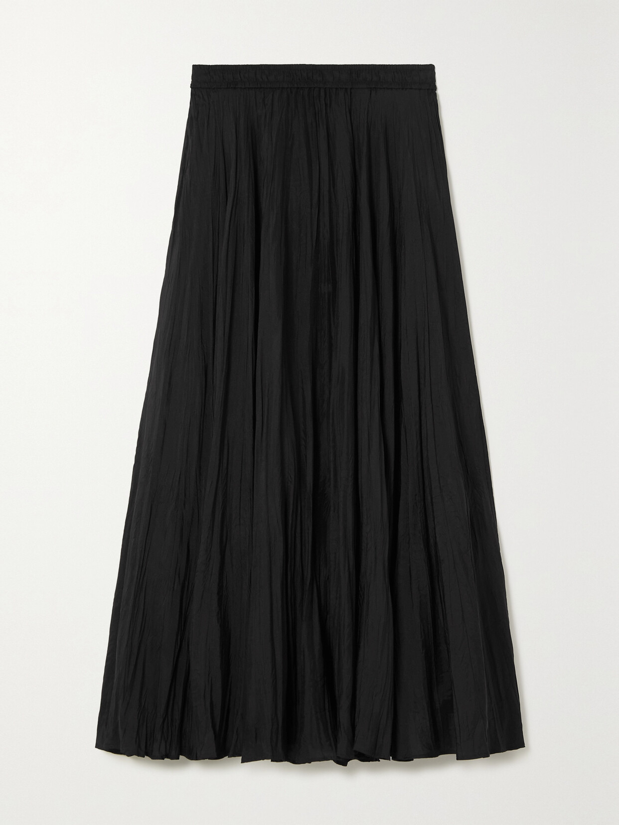 Joseph - Sully Crinkled Silk-habotai Midi Skirt - Black