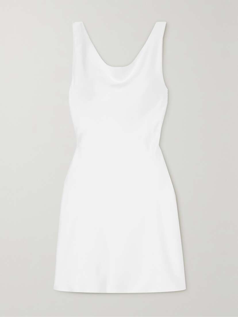 Norma Kamali Maria Draped Satin Mini Dress