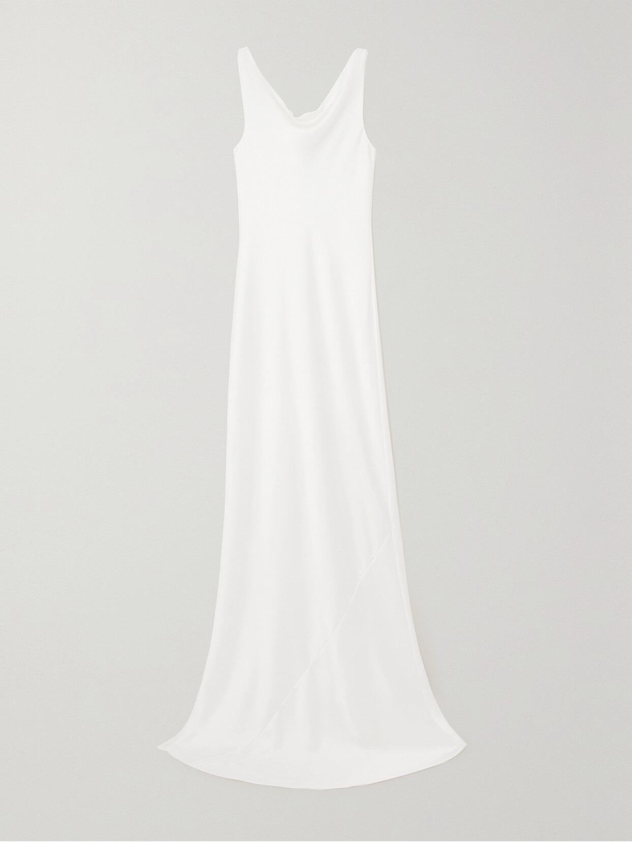 Norma Kamali Maria Draped Satin Gown In White