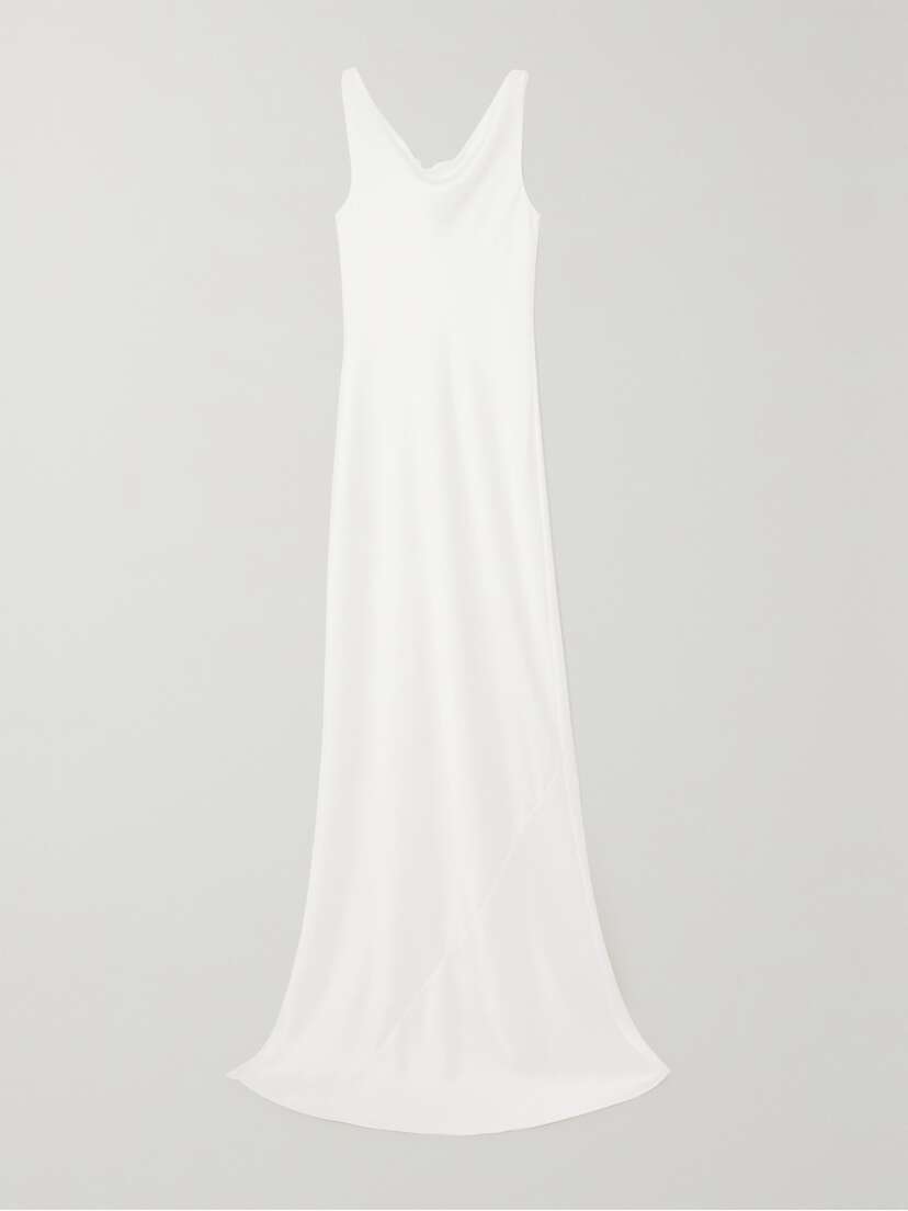 Norma Kamali Maria Draped Satin Gown - x large