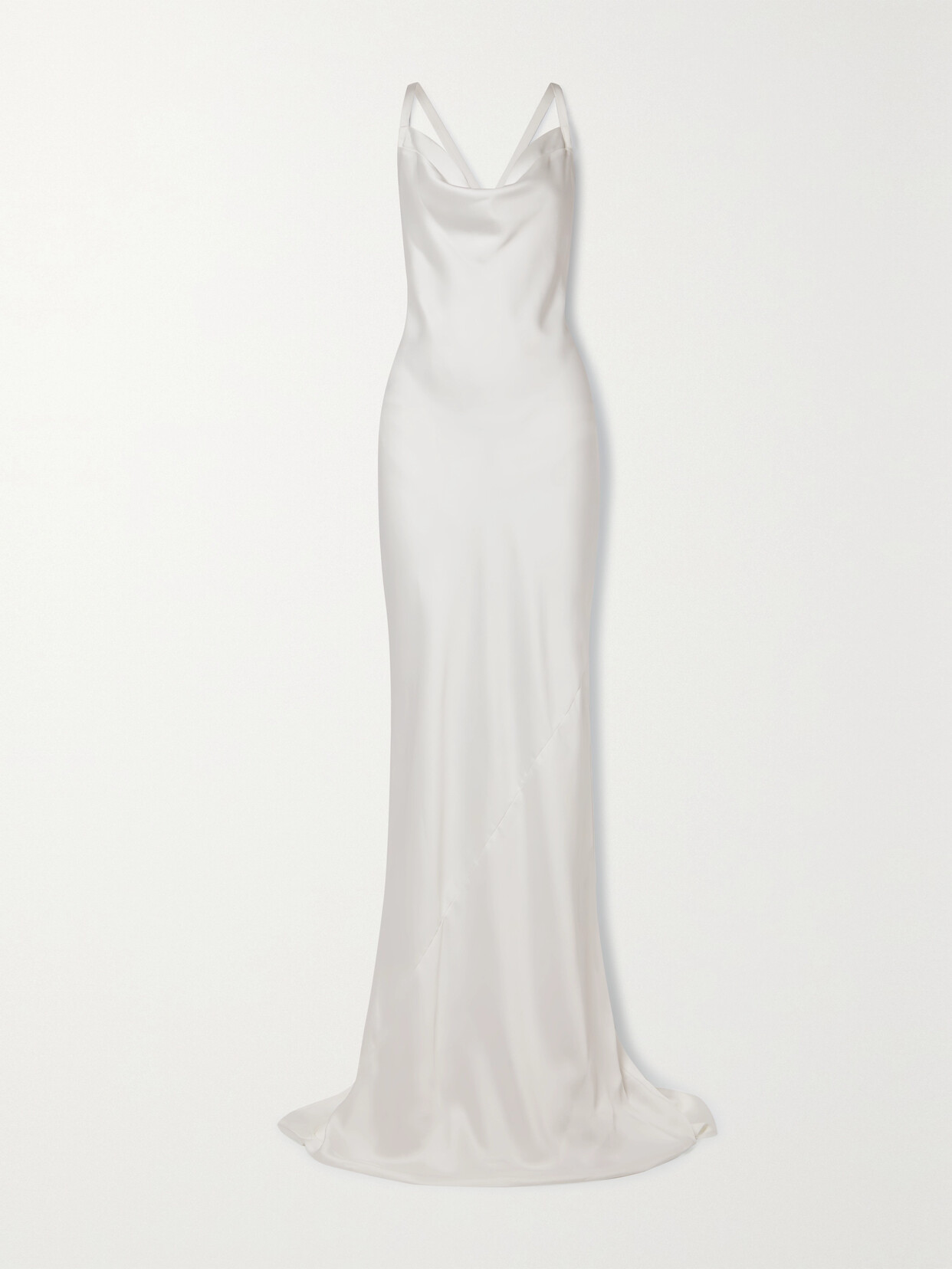 Norma Kamali - Open-back Satin Gown - White