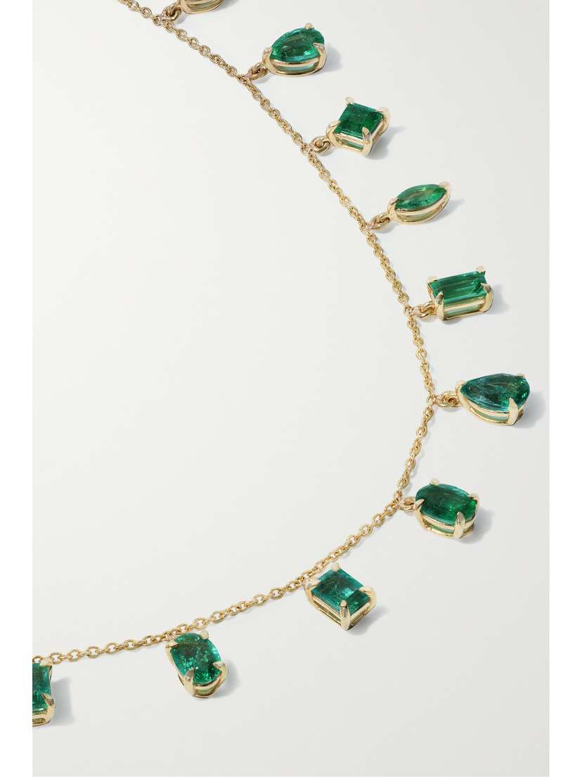 House Of Meraki Kalie 18-karat Gold Emerald Necklace