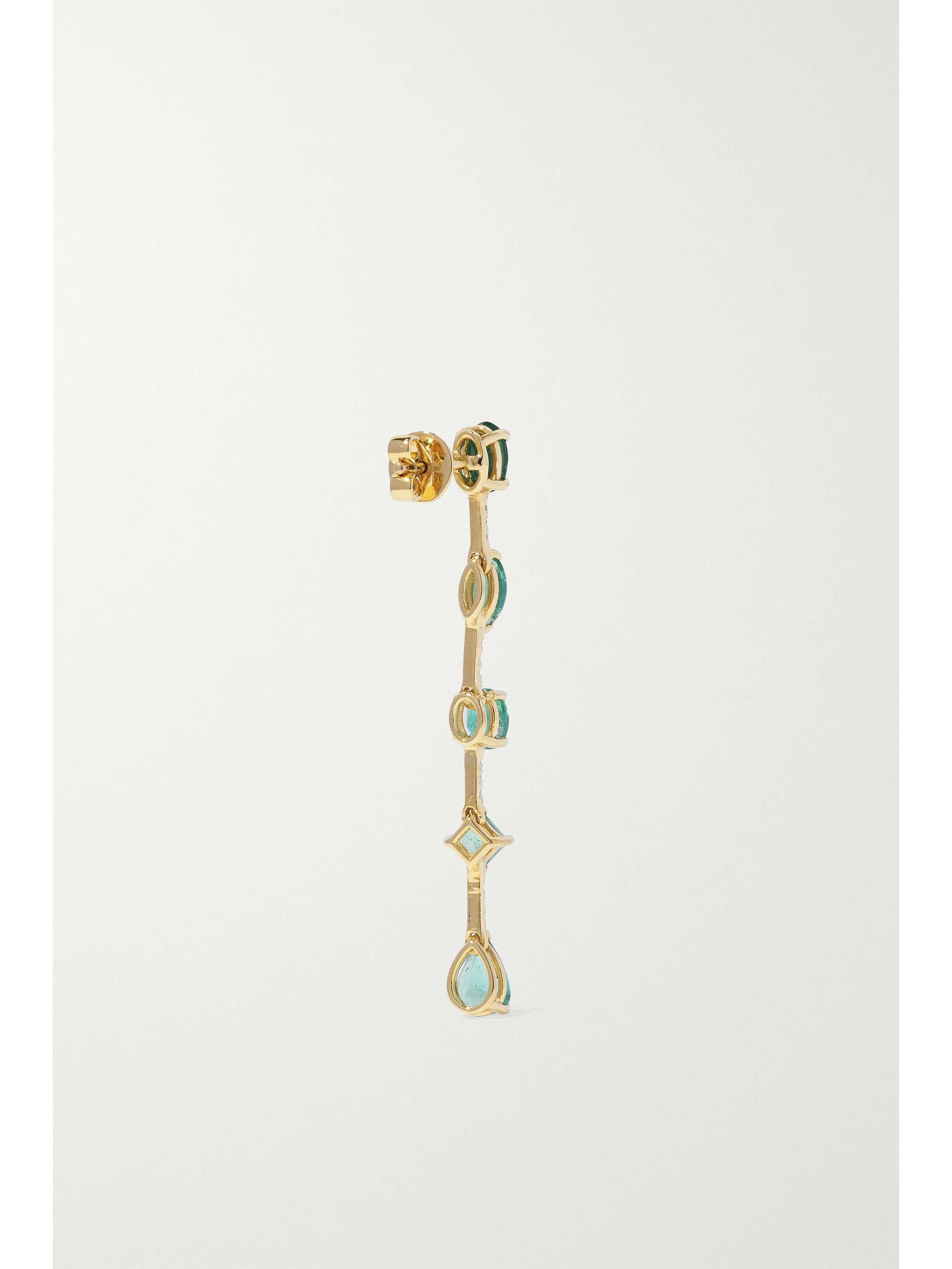 HOUSE OF MERAKI Queen mini gold, emerald and diamond earrings
