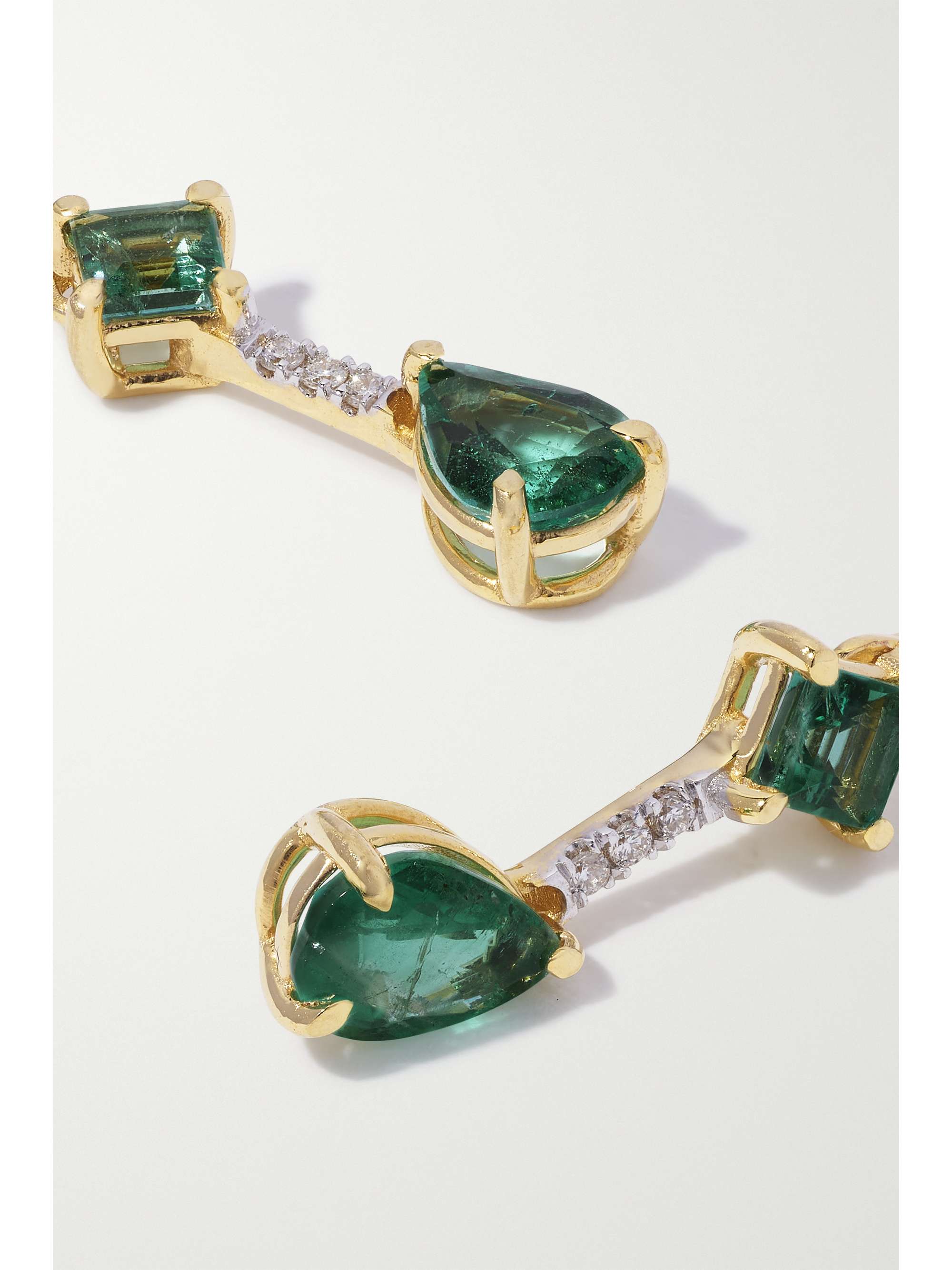HOUSE OF MERAKI Queen mini gold, emerald and diamond earrings