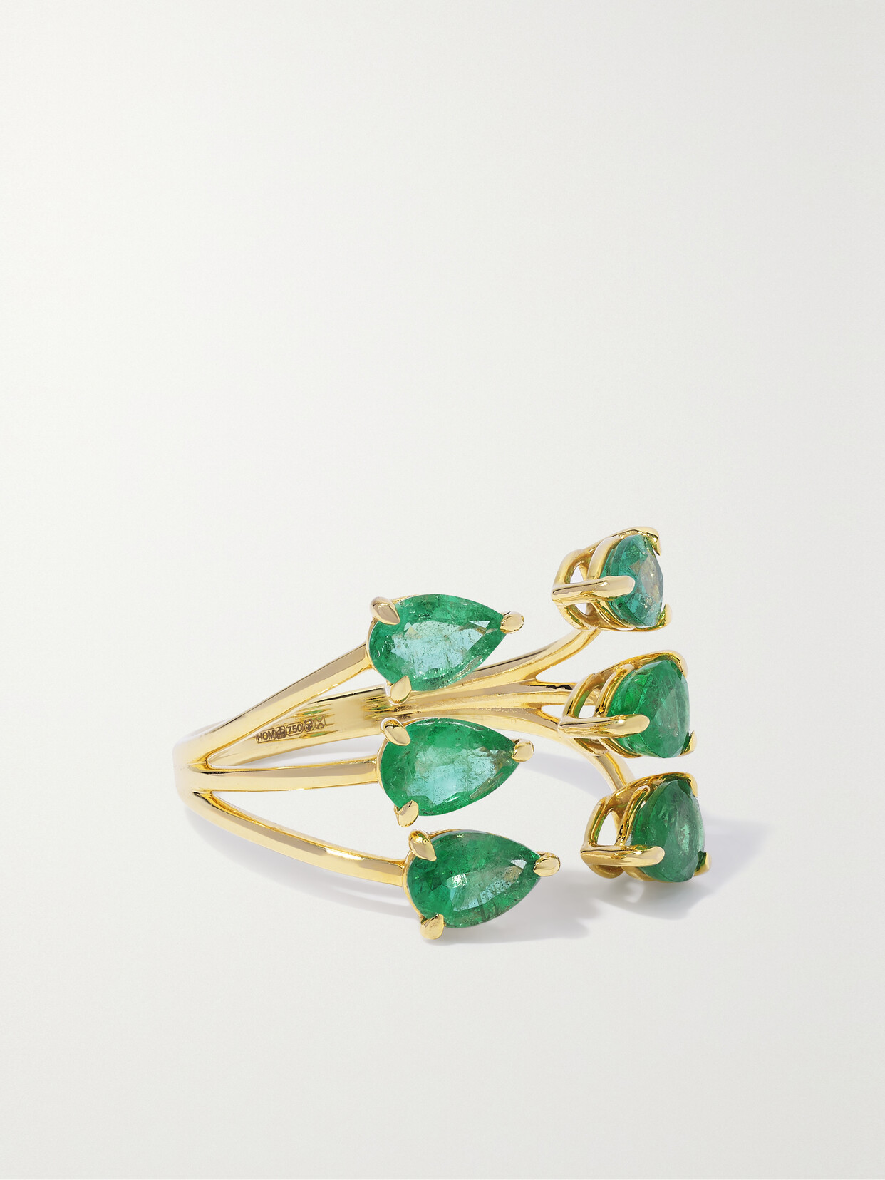 House Of Meraki Sage 18-karat Gold Emerald Ring In Green