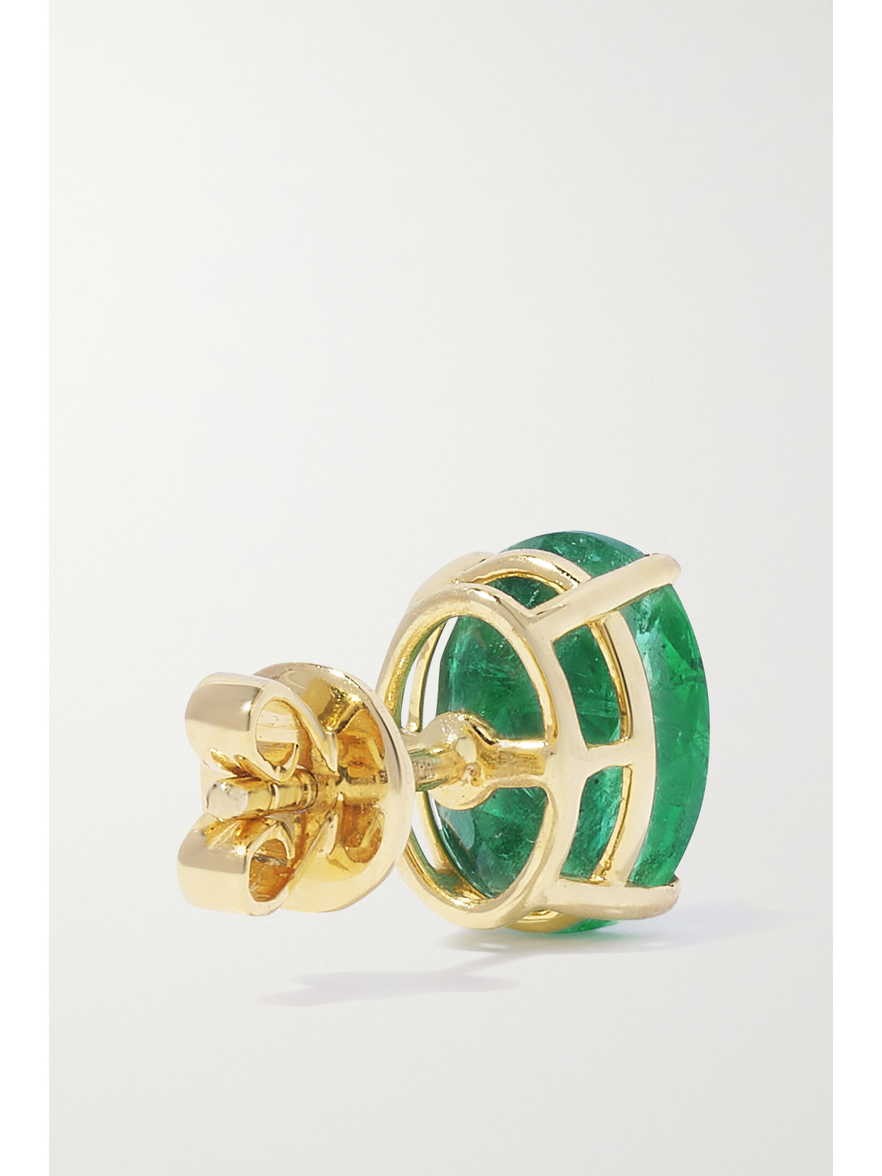 Shop House Of Meraki Allora 18-karat Gold Emerald Earrings In Green