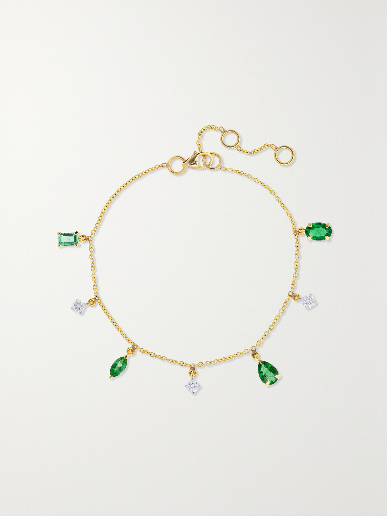 House Of Meraki Vania 18-karat Gold, Emerald And Diamond Bracelet In Green