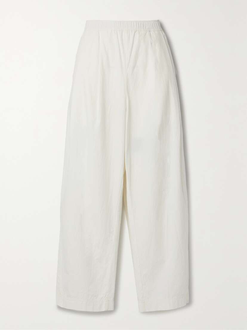 APIECE APART + Net Sustain Spa Pleated Organic Cotton-poplin Wide-leg Pants -  - x large