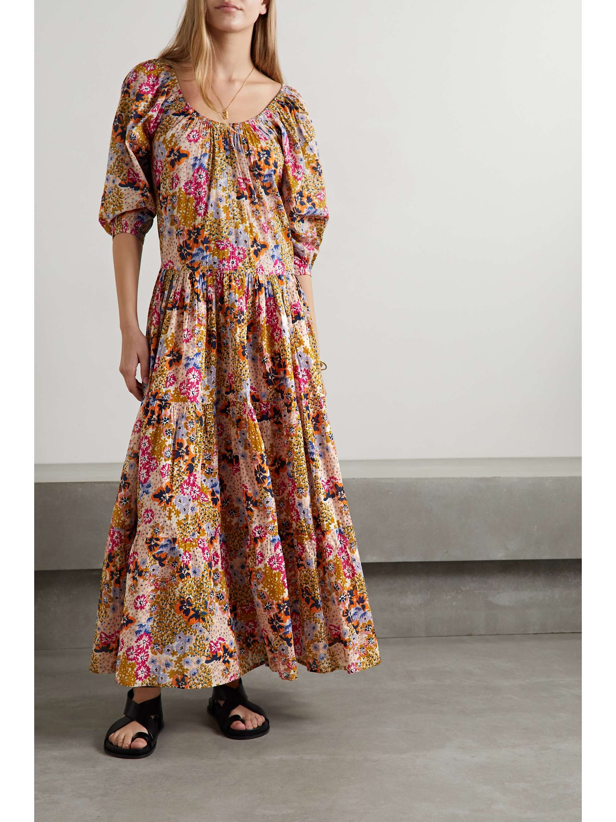 APIECE APART + NET SUSTAIN Tilton tiered floralprint organic cotton