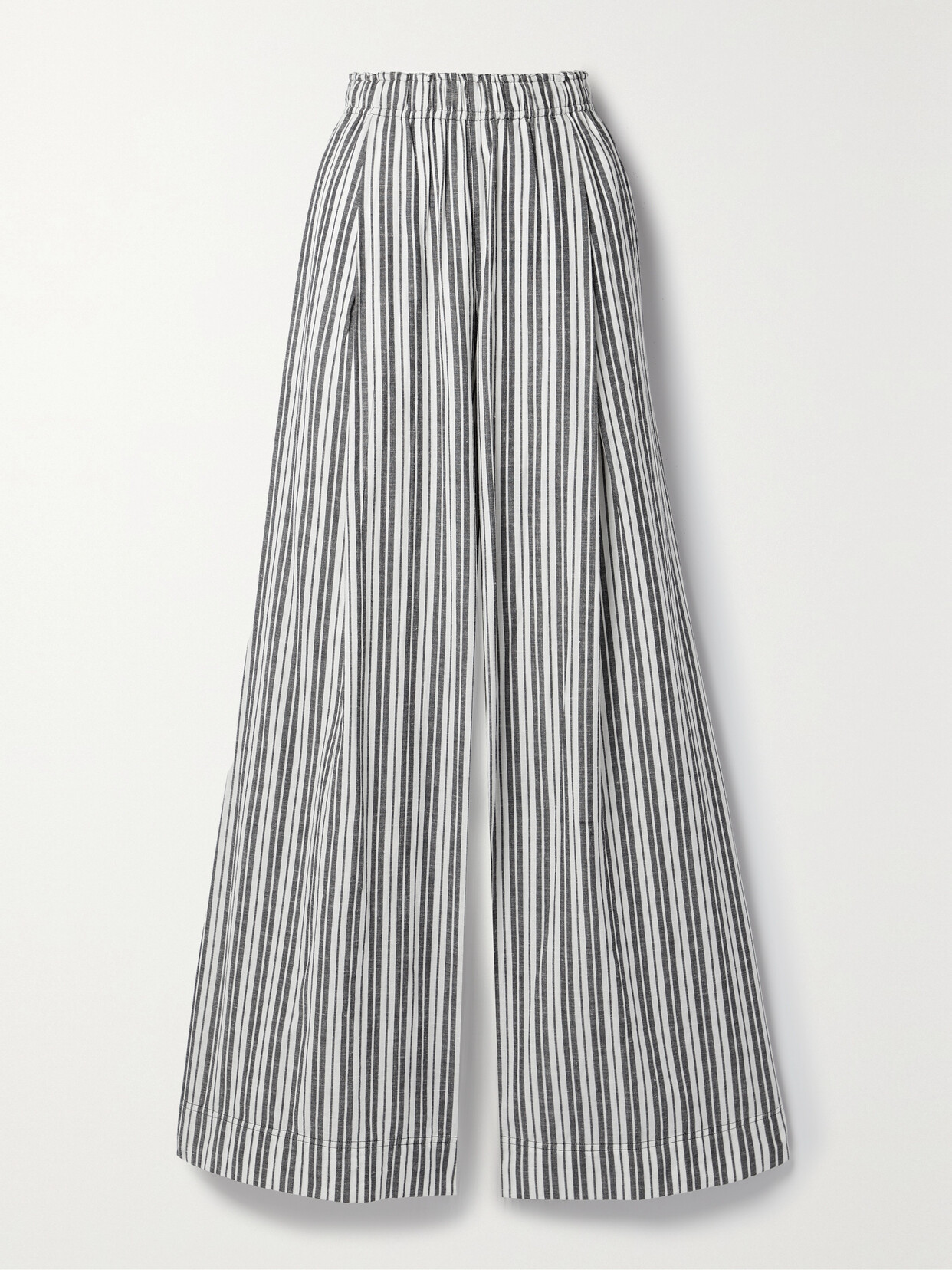 APIECE APART - Suerte Striped Cotton And Linen-blend Wide-leg Pants - Gray