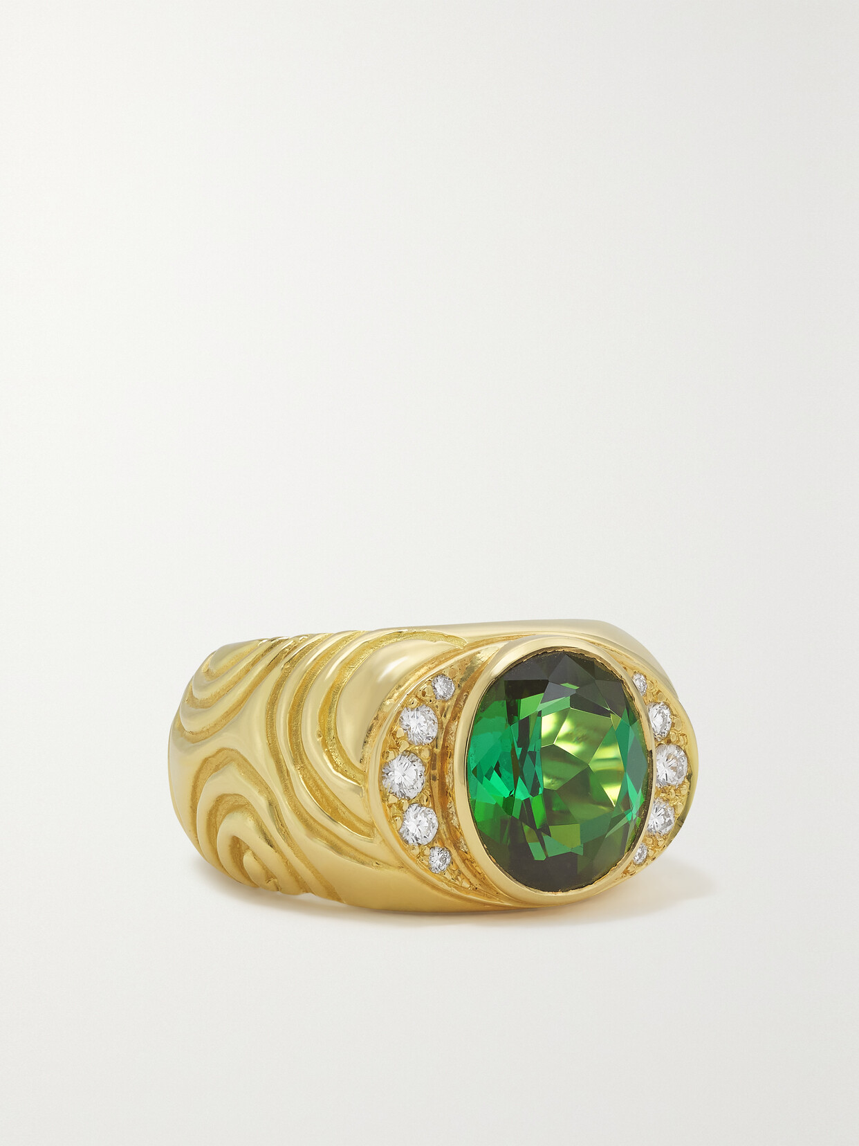 Elizabeth Gage - 18-karat Gold, Tourmaline And Diamond Ring - Green