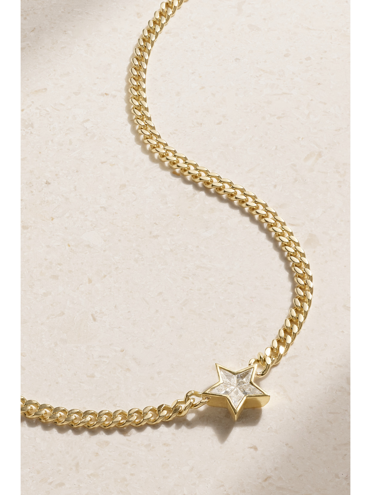 Shop Roxanne First Super Duper Star 14-karat Gold Diamond Necklace