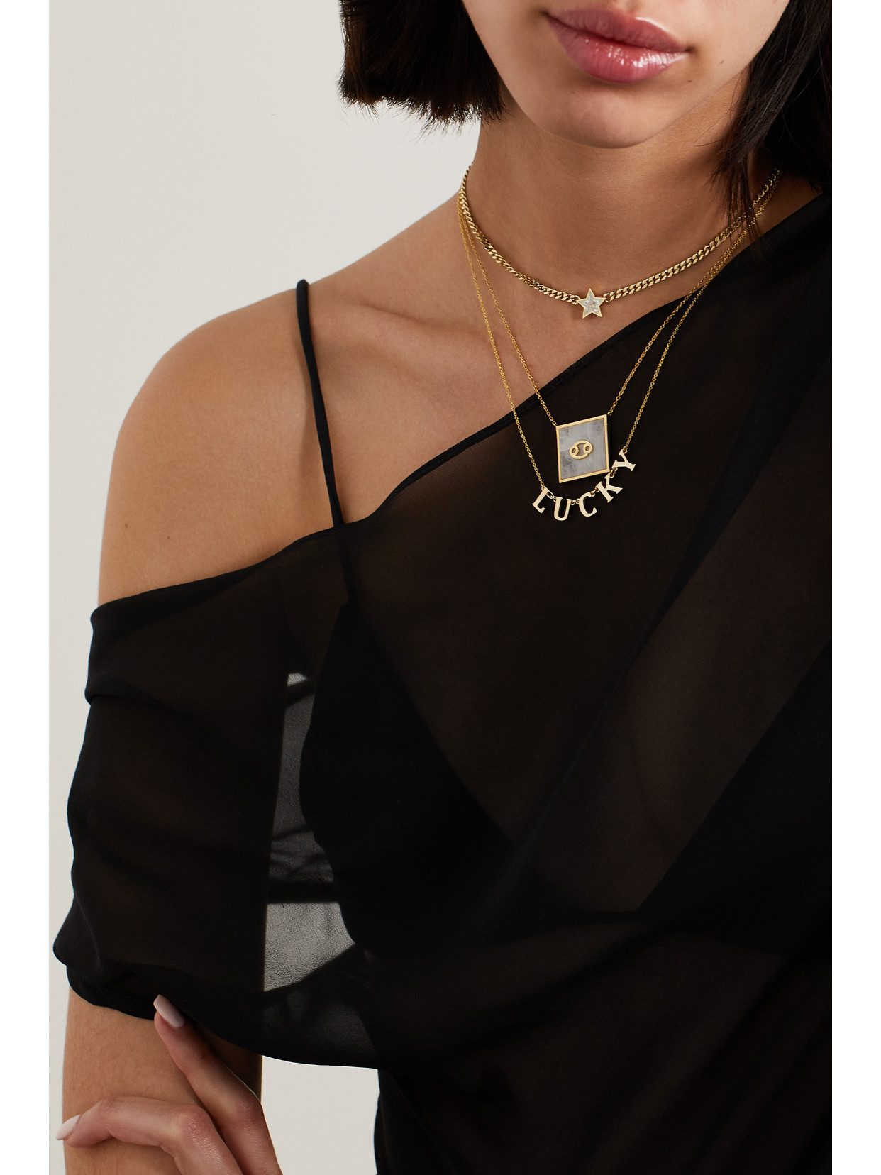Roxanne First Super Duper Star 14-karat Gold Diamond Necklace In Gold
