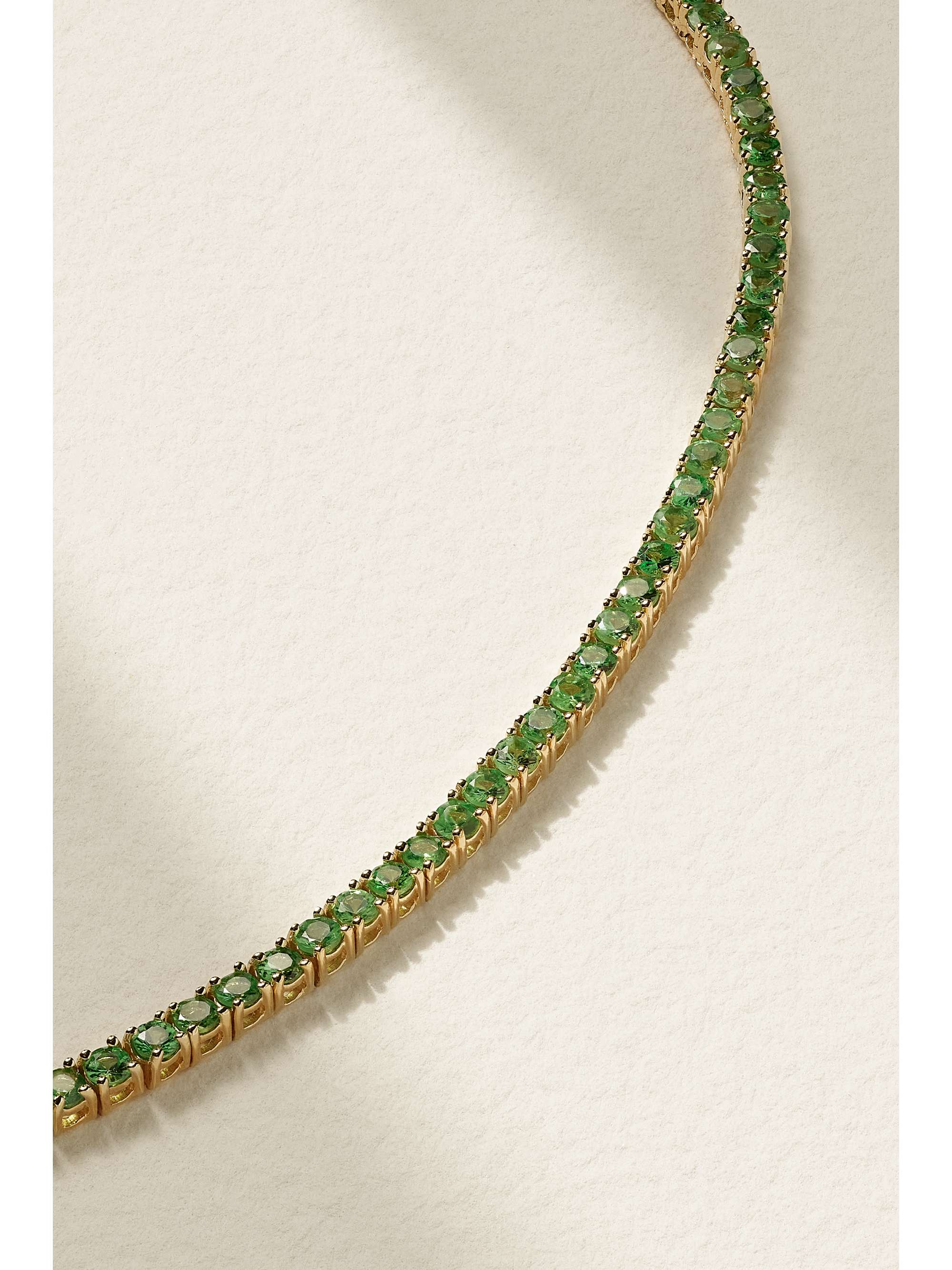 ROXANNE FIRST 14-karat gold tsavorite tennis necklace