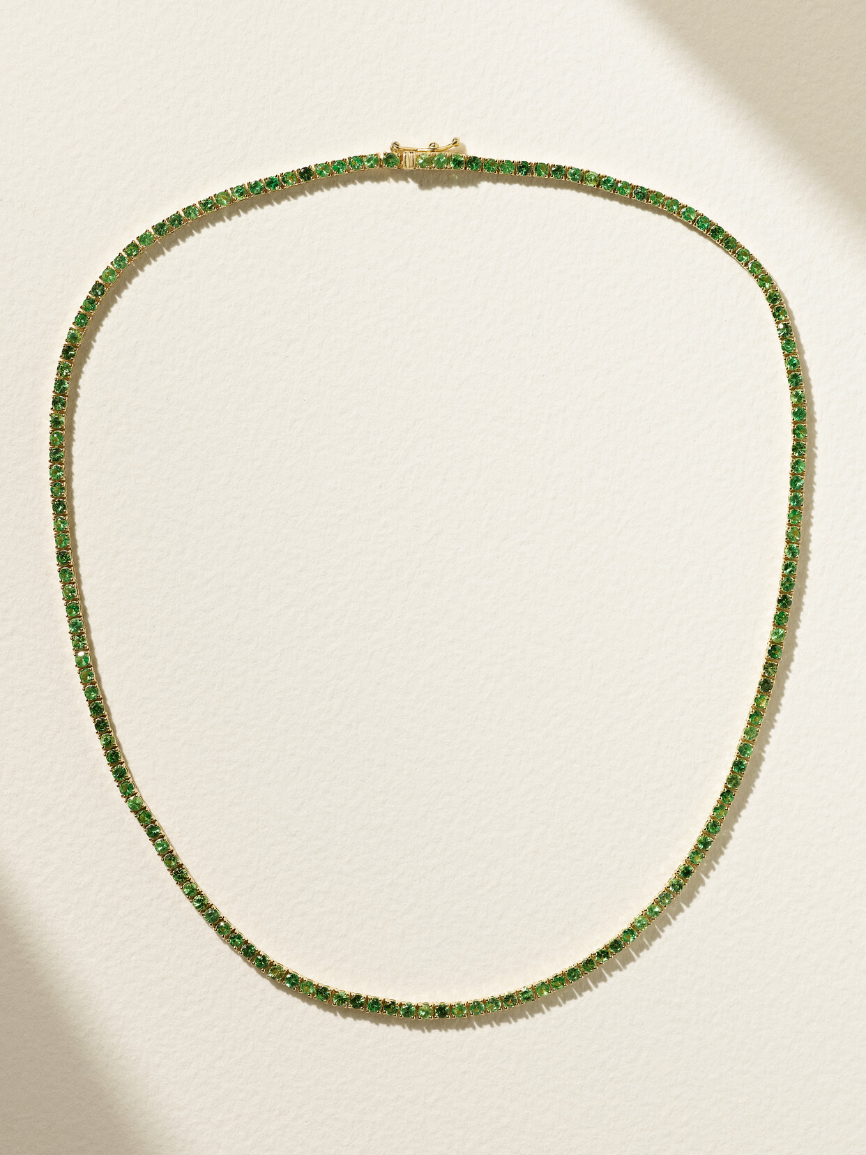 Roxanne First 14-karat Gold Tsavorite Tennis Necklace In Green