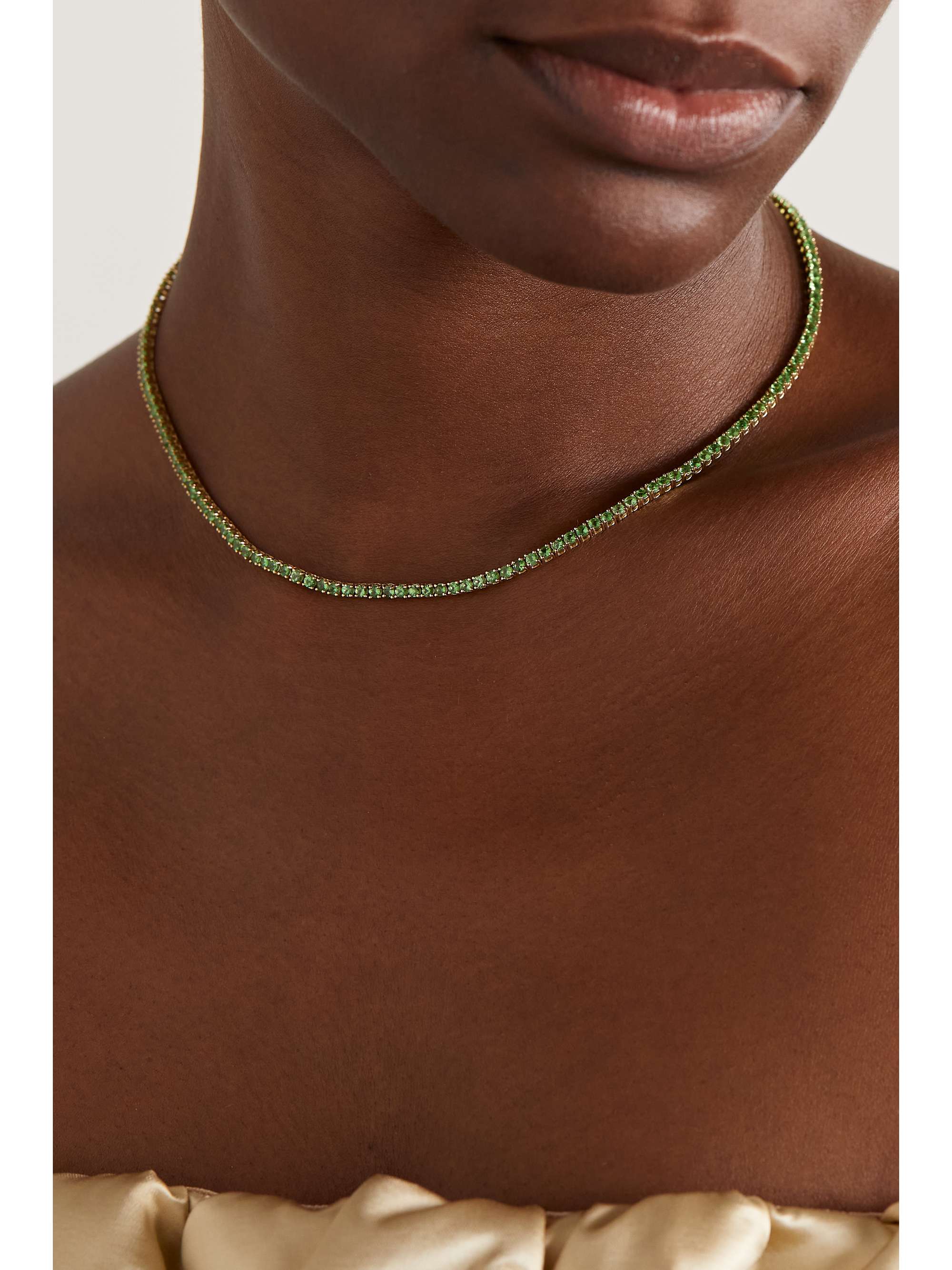 ROXANNE FIRST 14-karat gold tsavorite tennis necklace