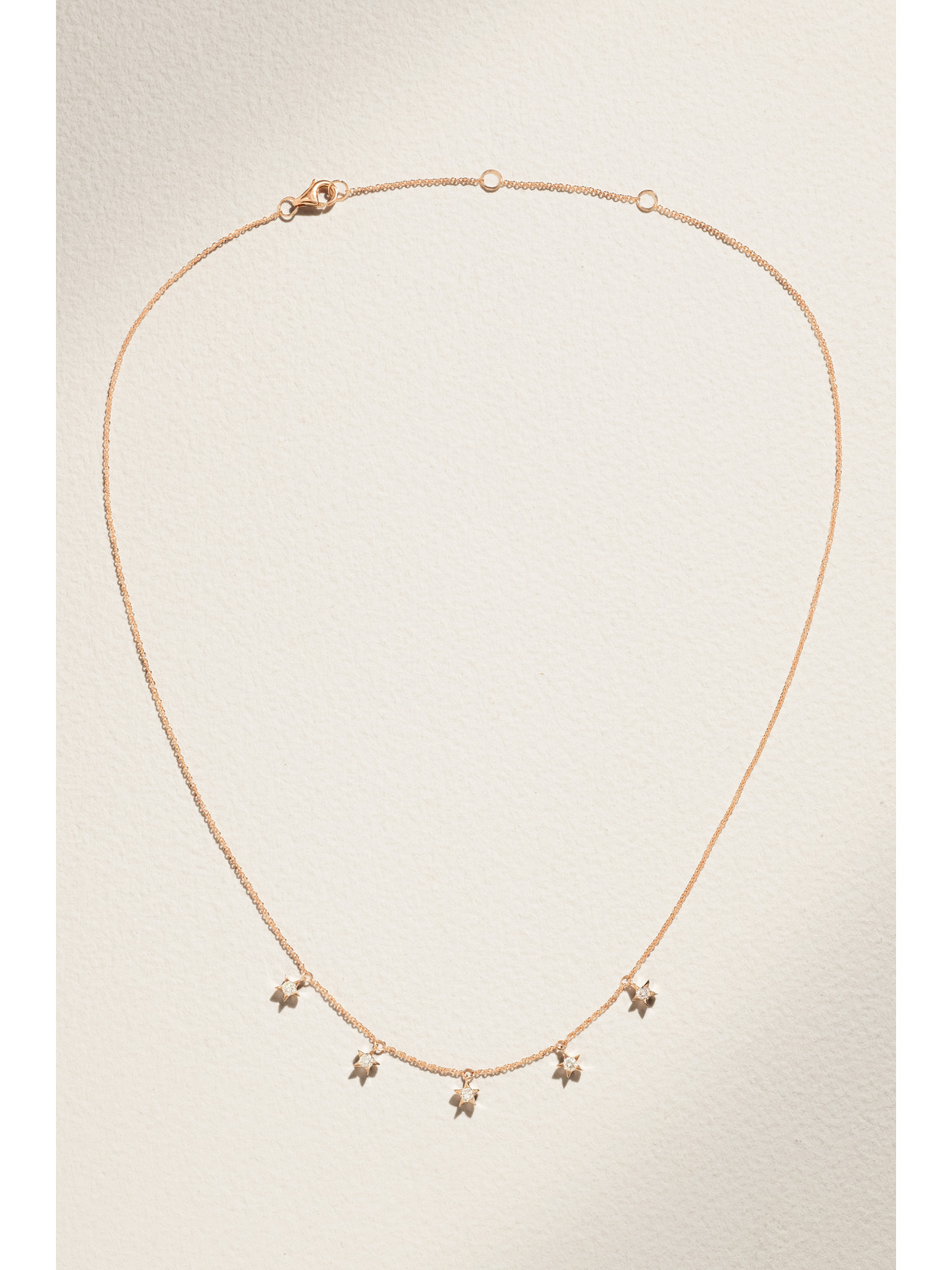 Roxanne First - Mini Star 14-karat Rose Gold Diamond Necklace - one size