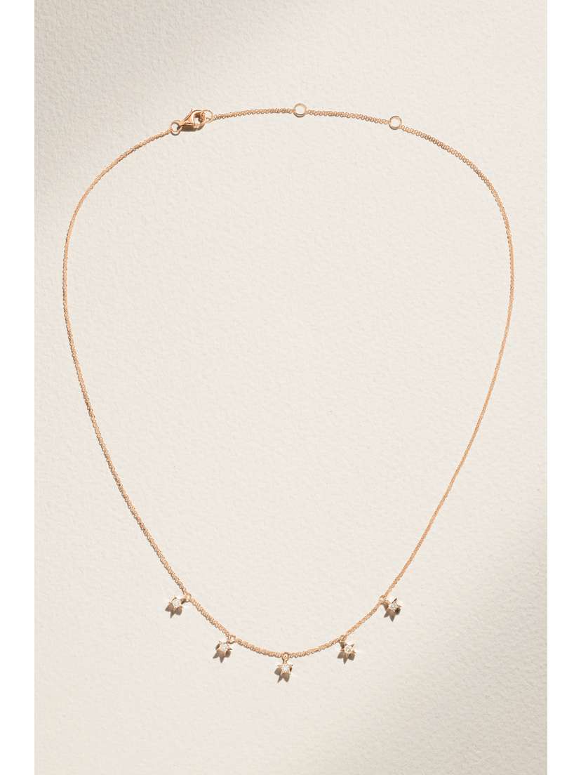 Roxanne First Mini Star 14-karat Rose Gold Diamond Necklace