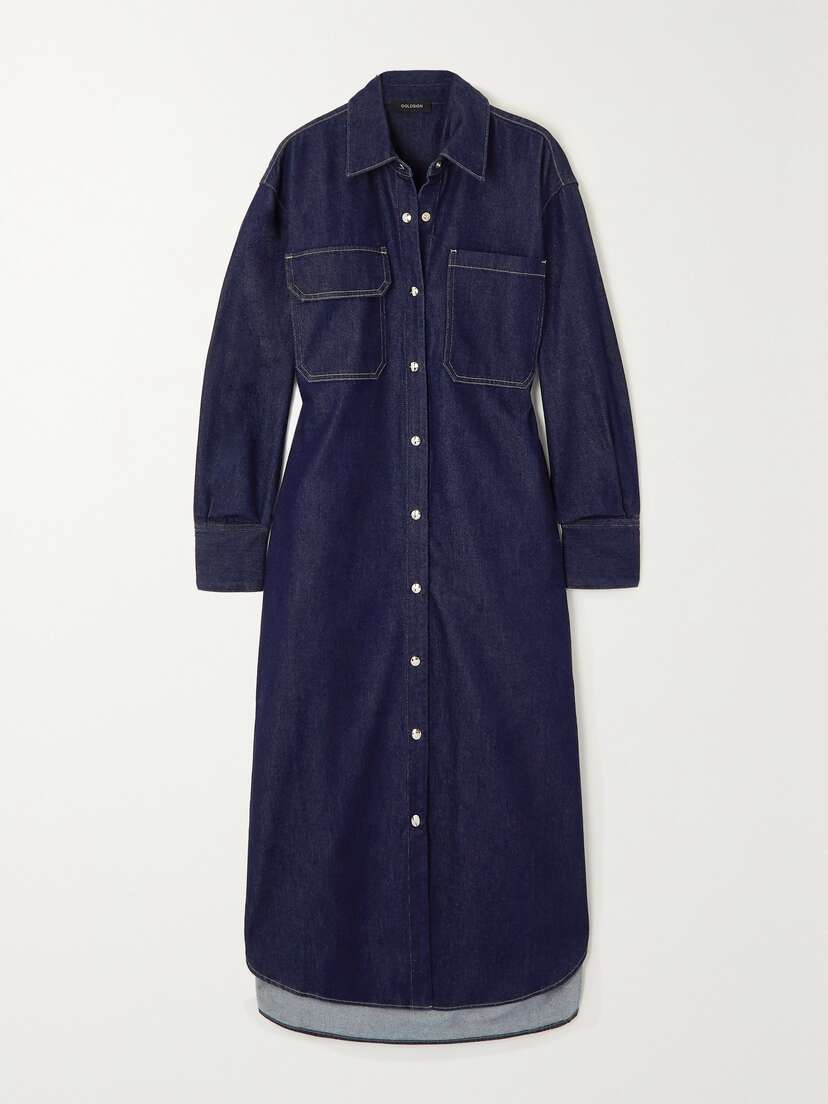 GOLDSIGN The Scully Denim Shirt Dress - x large