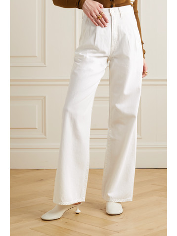 GOLDSIGN + NET SUSTAIN The Edgar pleated high-rise wide-leg organic jeans