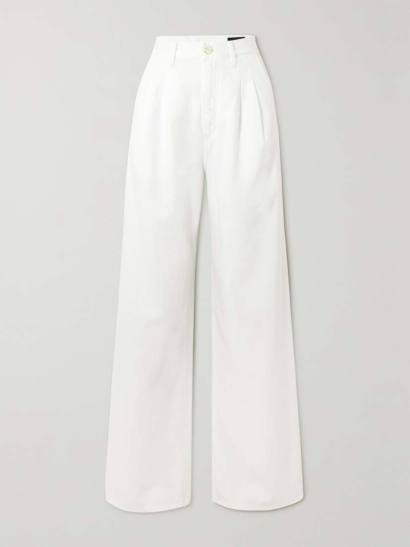 GOLDSIGN + Net Sustain The Edgar Pleated High-rise Wide-leg Organic Jeans