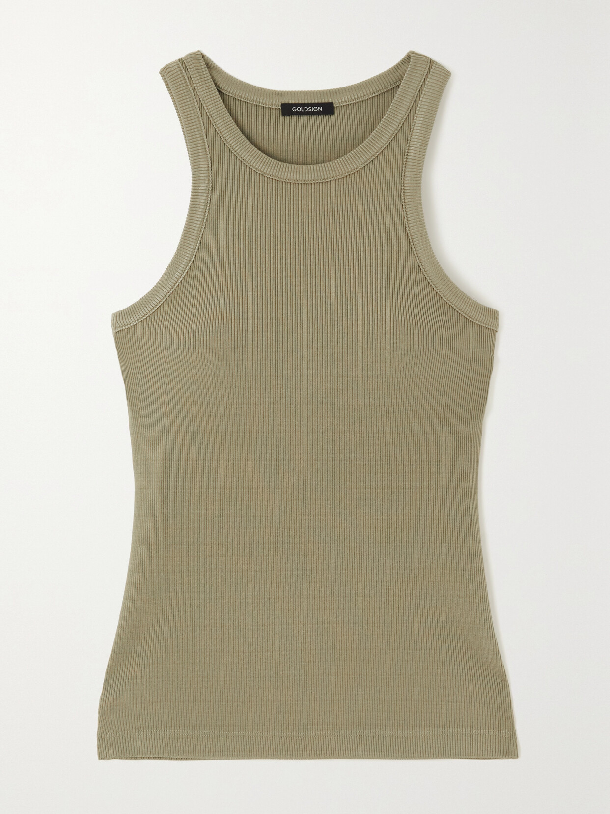 Goldsign The Laurel Ribbed Stretch-jersey Tank In Green