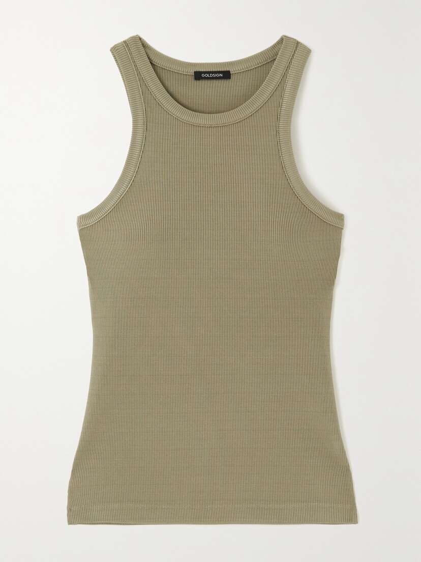 GOLDSIGN The Laurel Ribbed Stretch-jersey Tank -  - x large