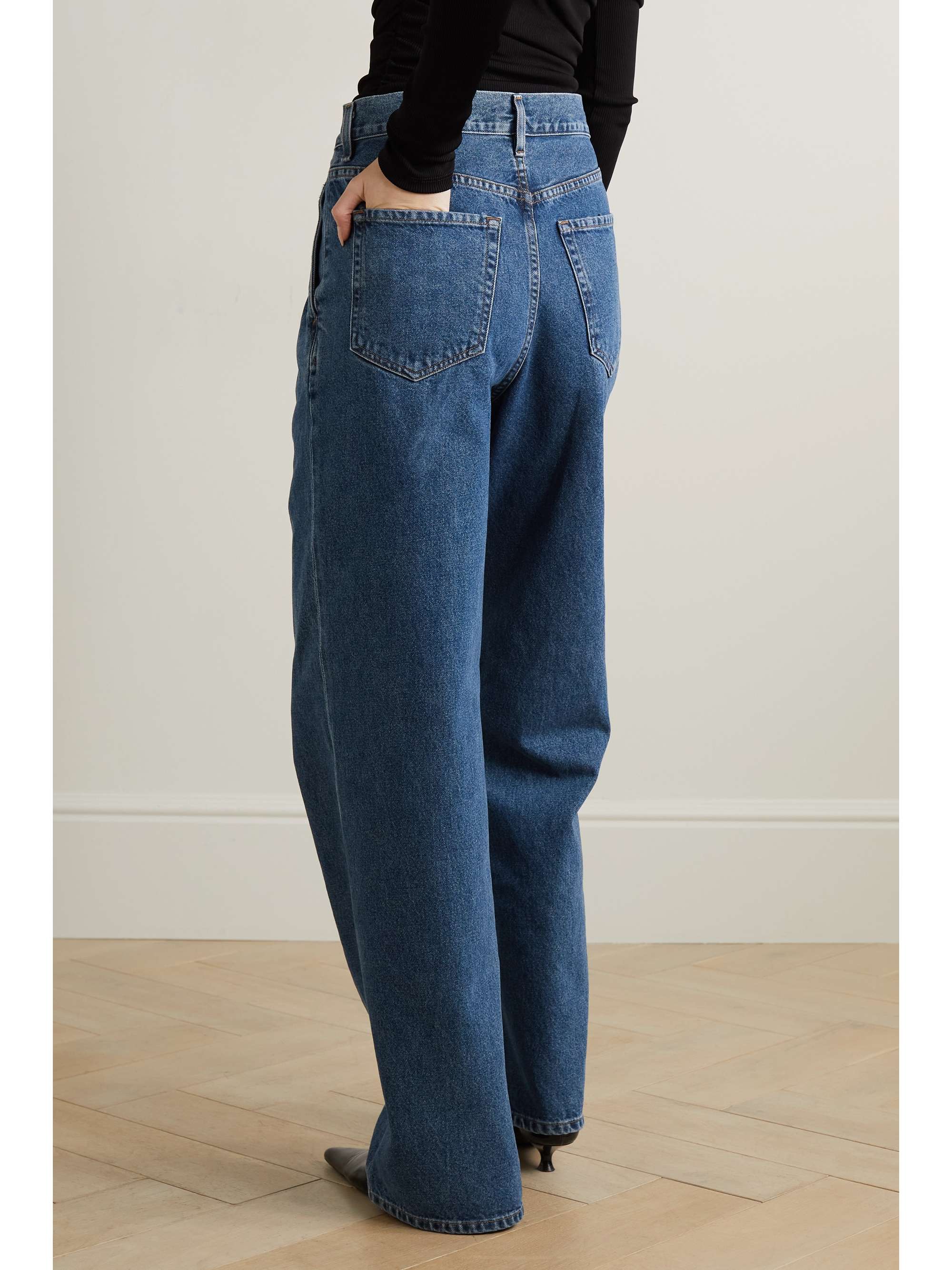GOLDSIGN The Edgar pleated high-rise wide-leg jeans