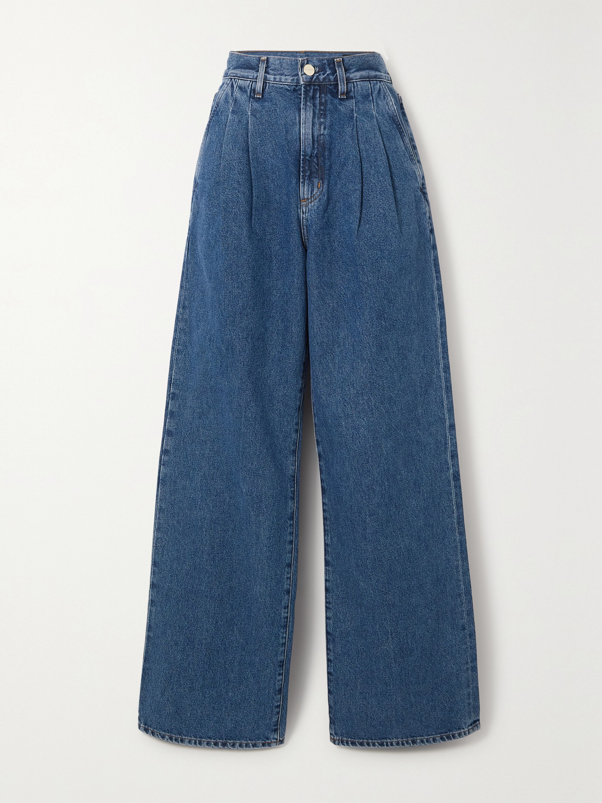 GOLDSIGN - The Edgar pleated high-rise wide-leg jeans | Plush