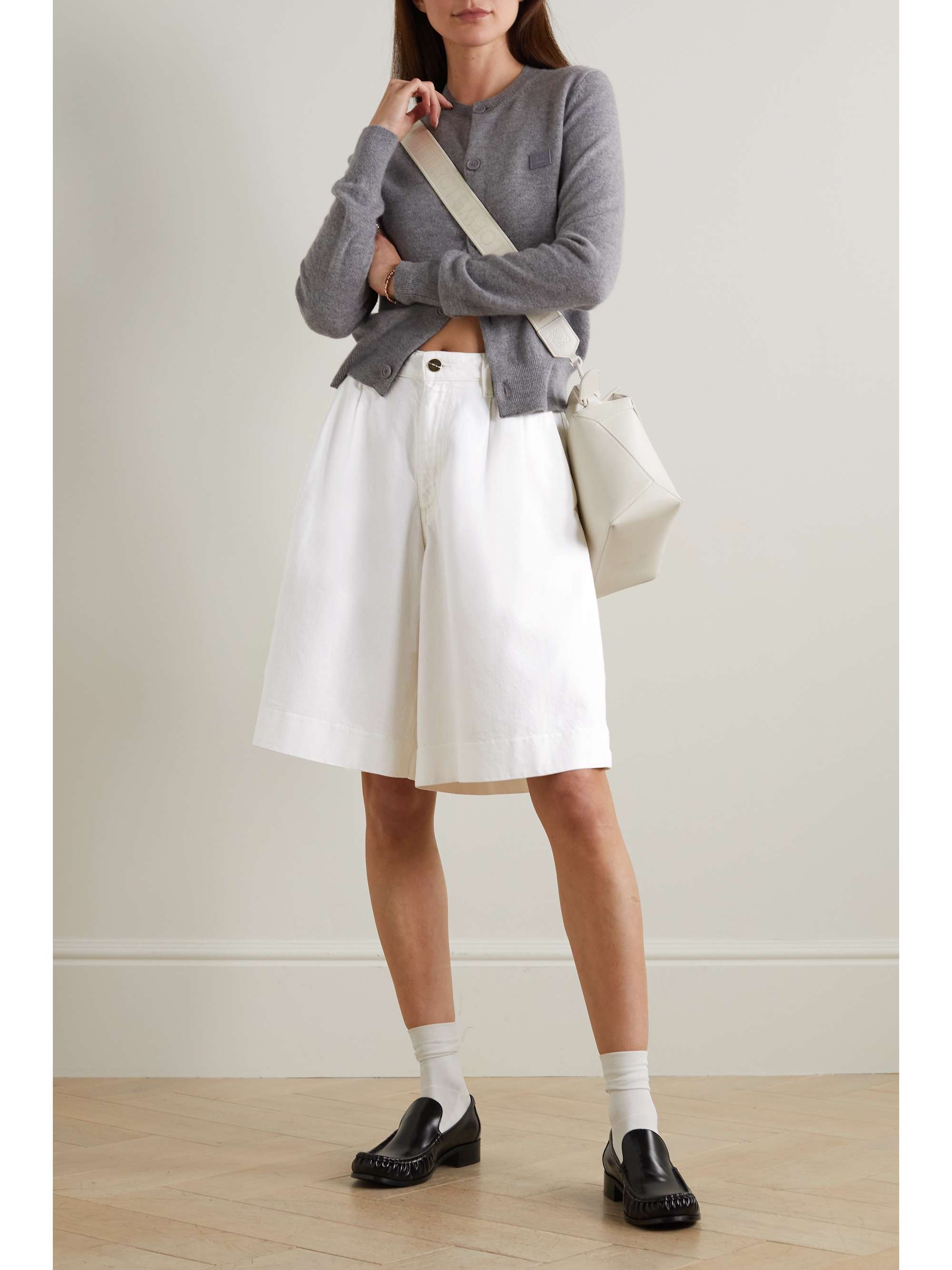 GOLDSIGN The Scout pleated denim shorts