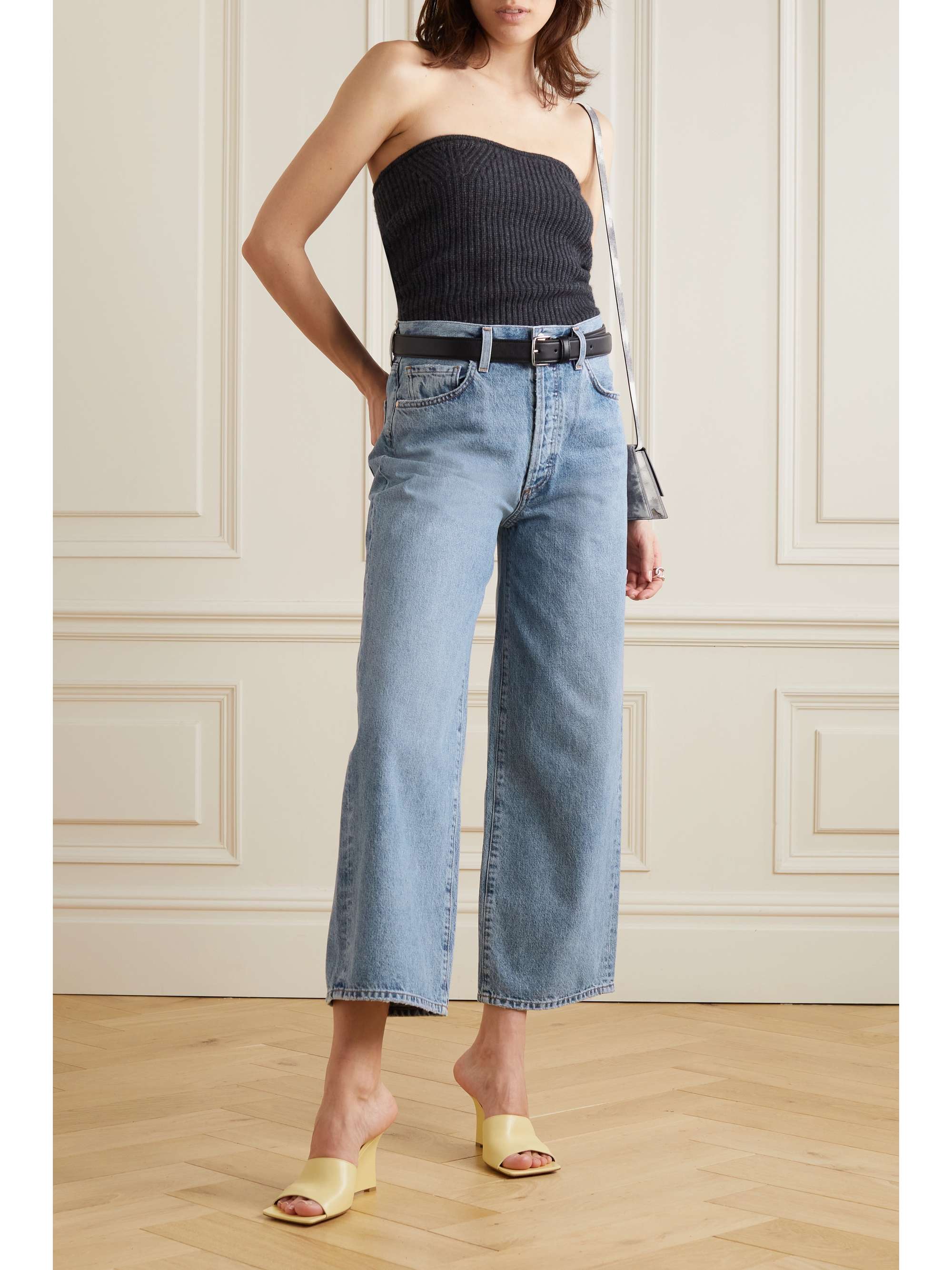 Kerrie frayed mid-rise straight-leg jeans