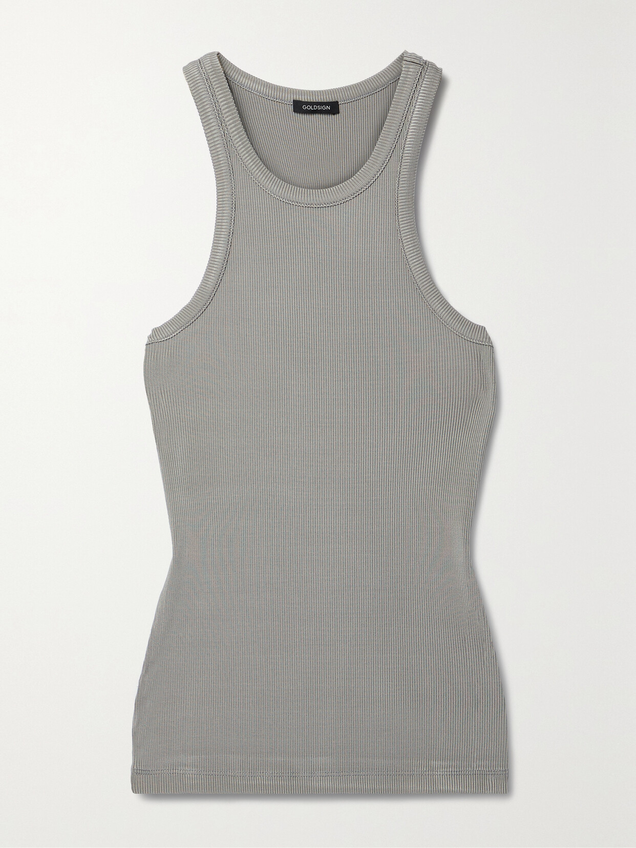 GOLDSIGN Laurel Ribbed-knit Tank - Gray