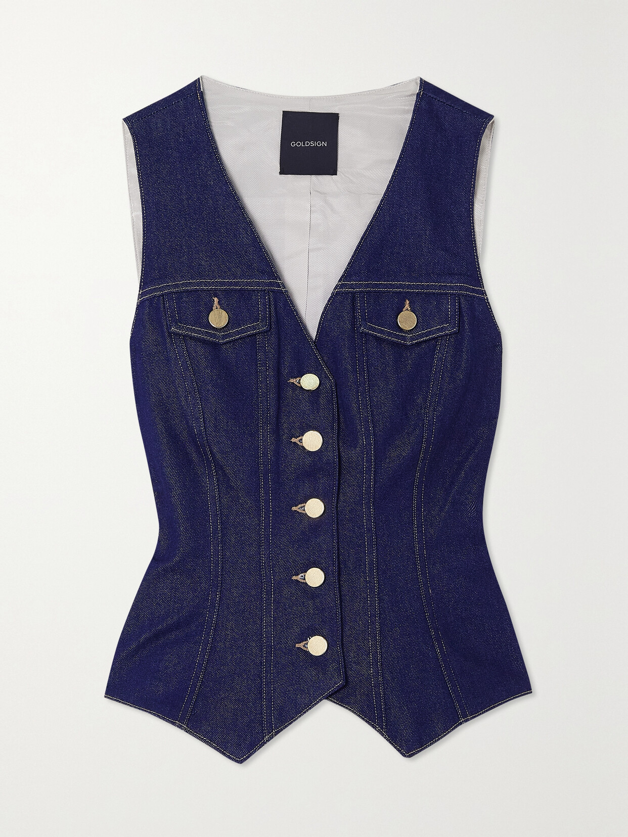 Goldsign Denim Vest In Rinse