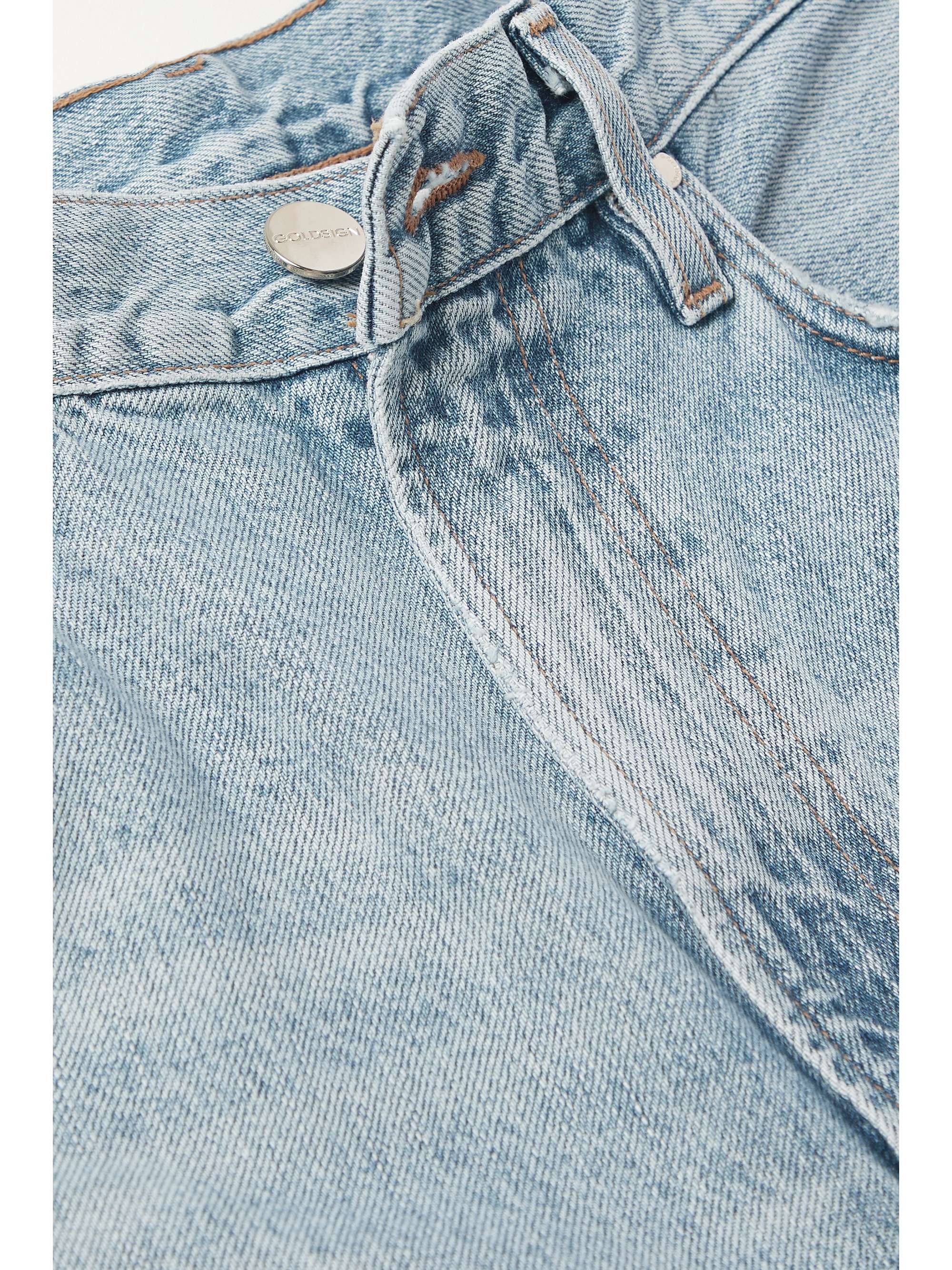 GOLDSIGN The Astley distressed high-rise wide-leg jeans