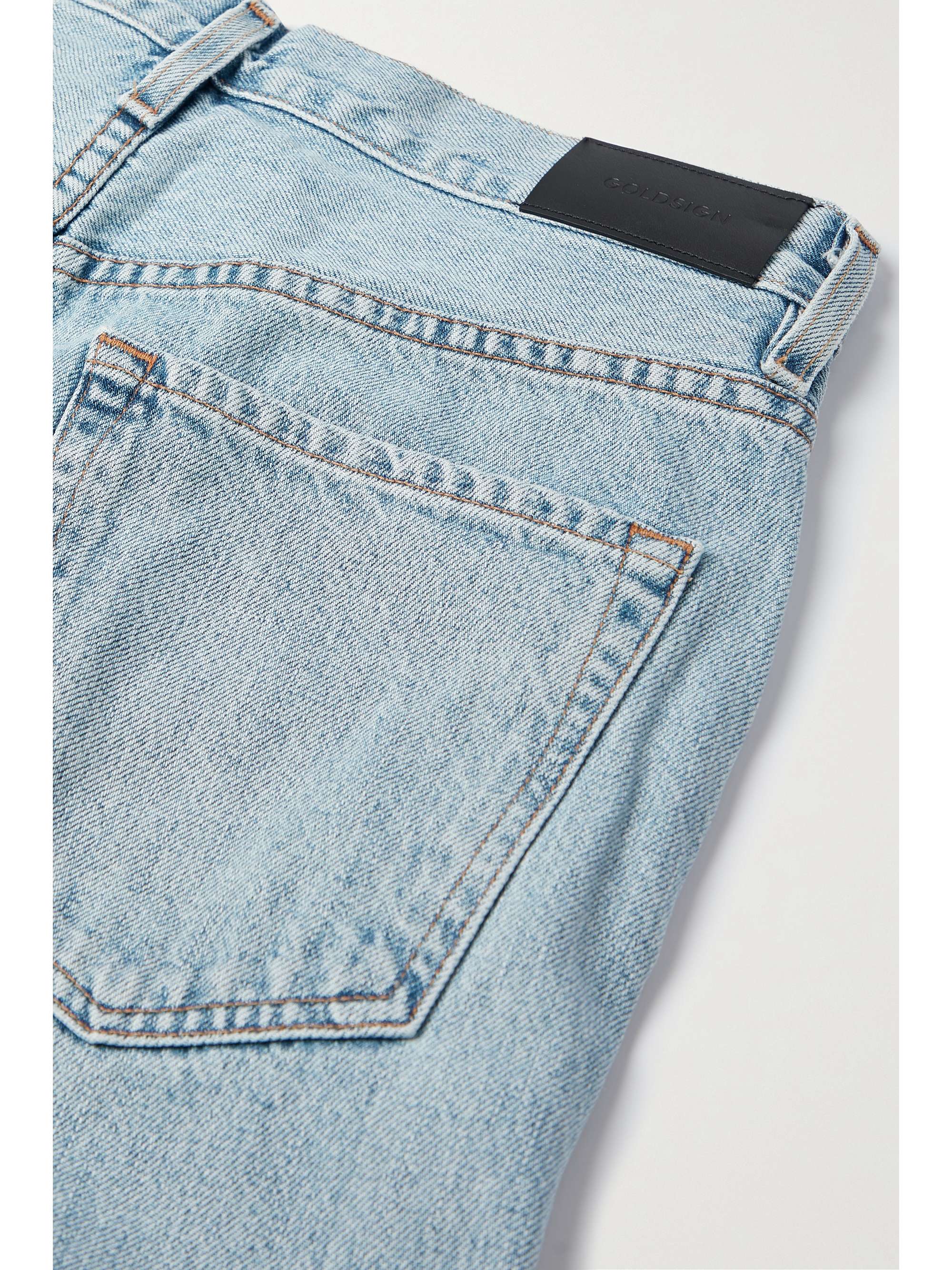 GOLDSIGN The Astley distressed high-rise wide-leg jeans