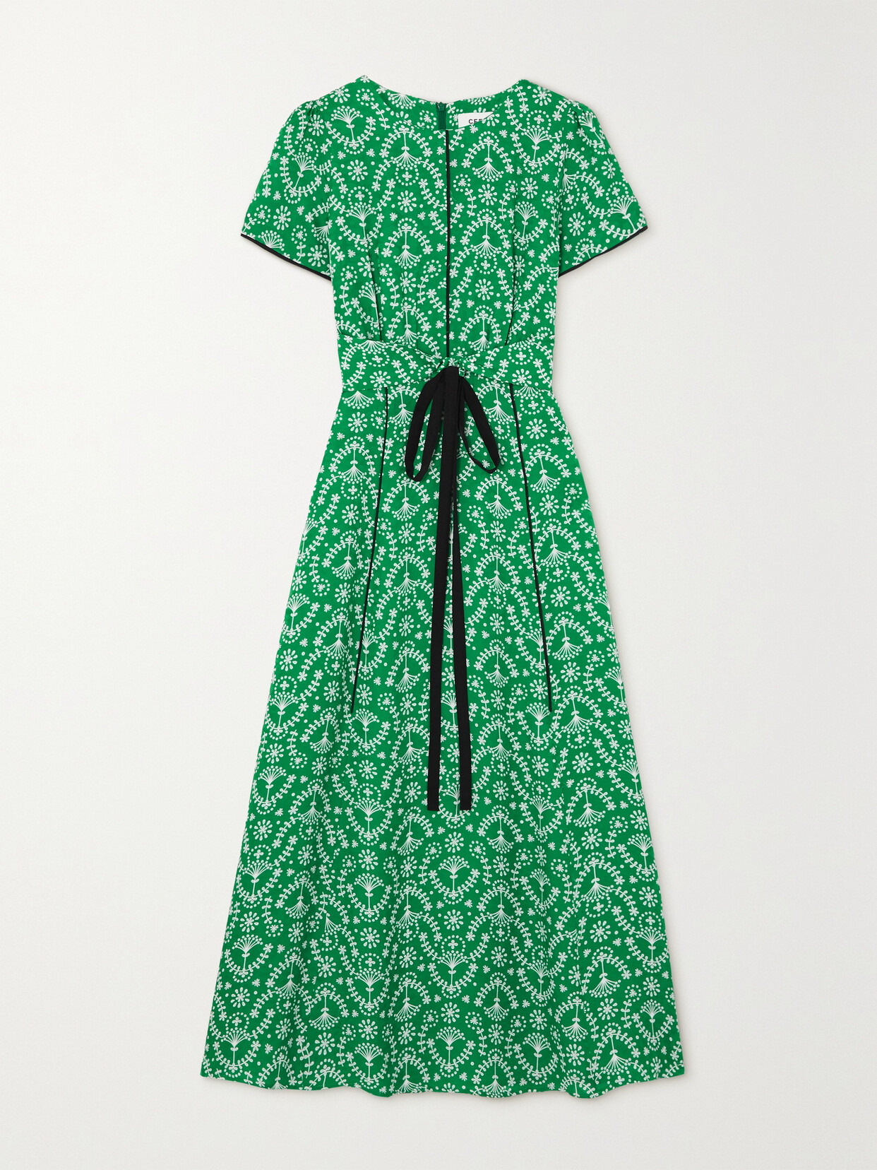 Cefinn - Rosie Belted Floral-print Jacquard Midi Dress - Green