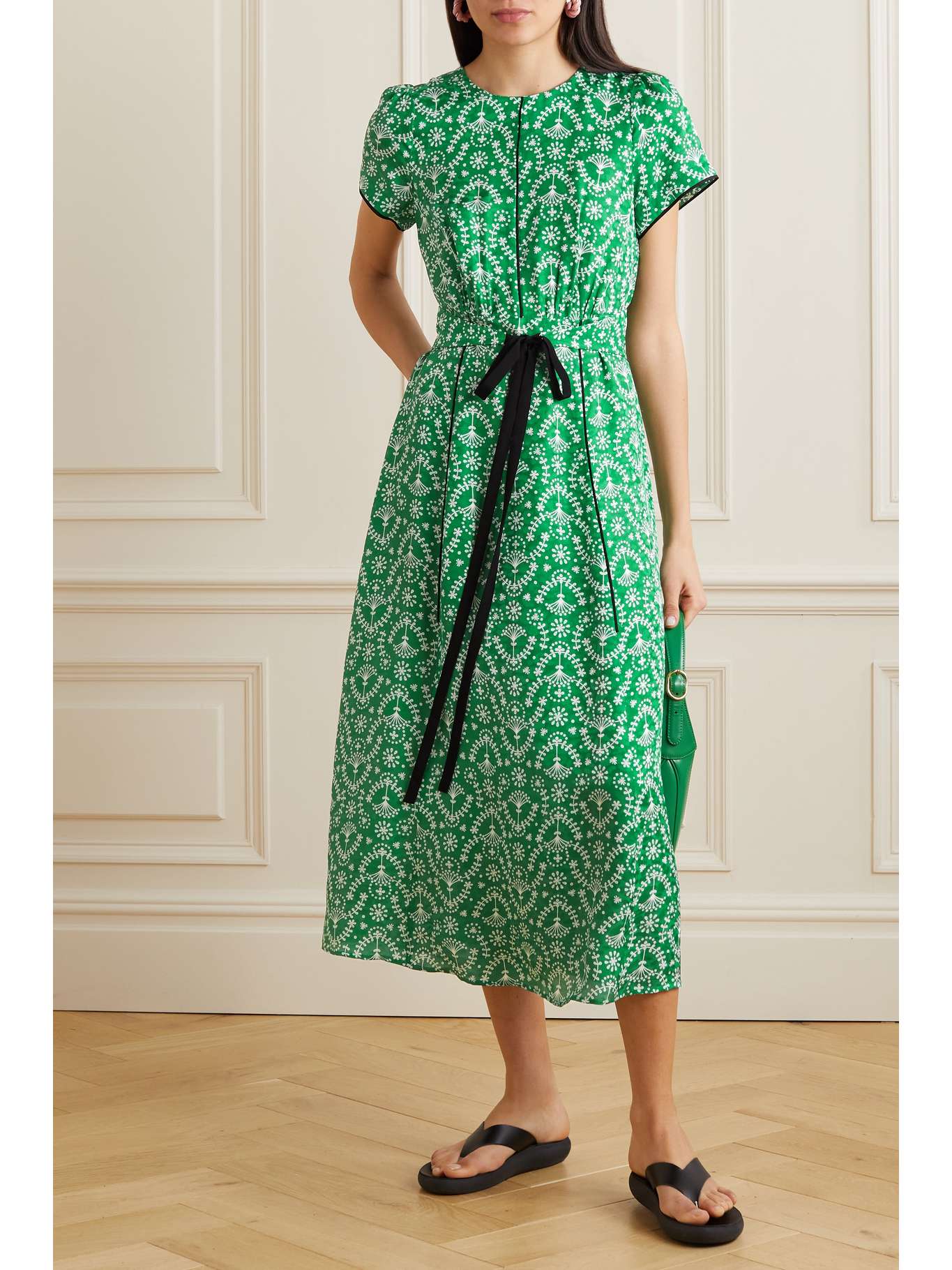 CEFINN Rosie belted floralprint jacquard midi dress NETAPORTER