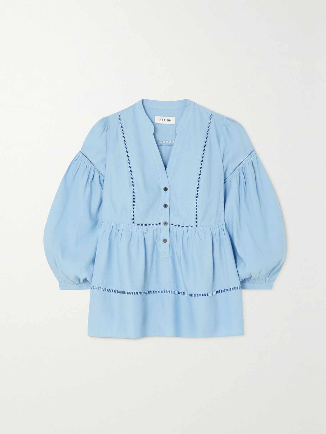 Cefinn Callie Linen-blend Peplum Blouse