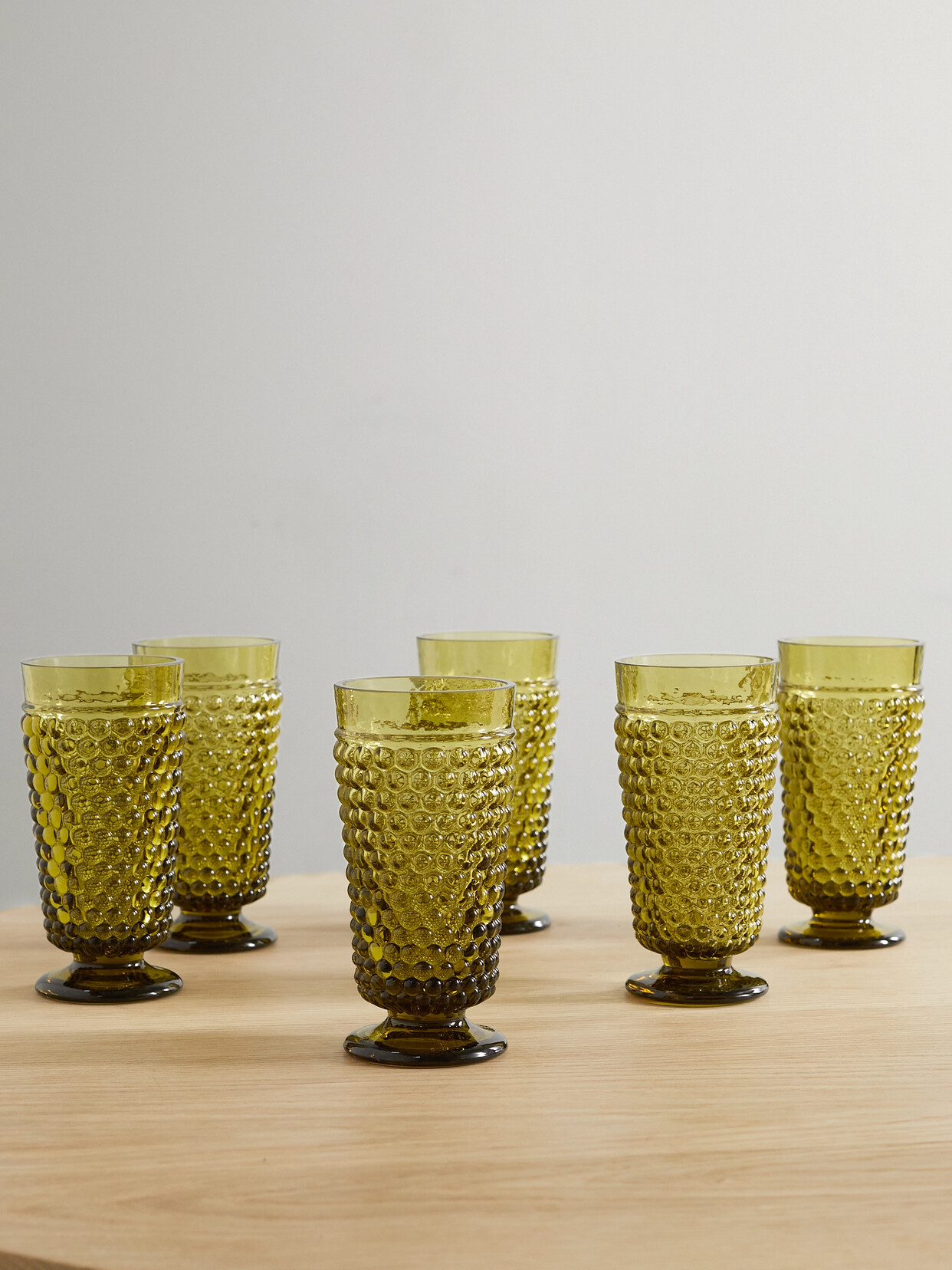 Hobnail Set Of Six Glass Goblets