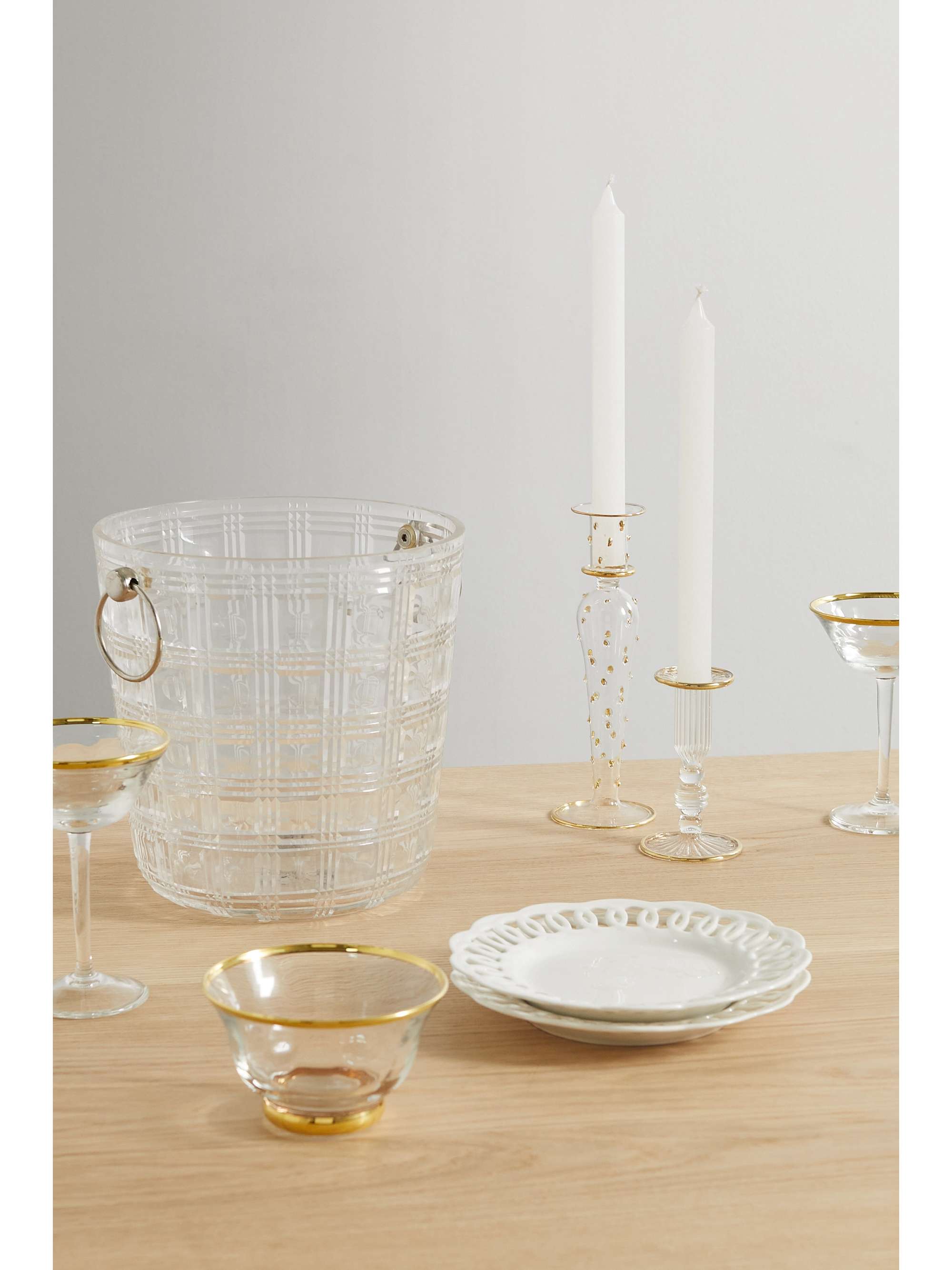 MRS. ALICE Engraved glass ice bucket NETAPORTER