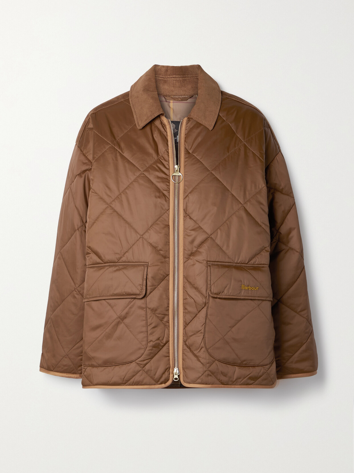 Barbour - Ryhope Corduroy-trimmed Quilted Shell Jacket - Metallic